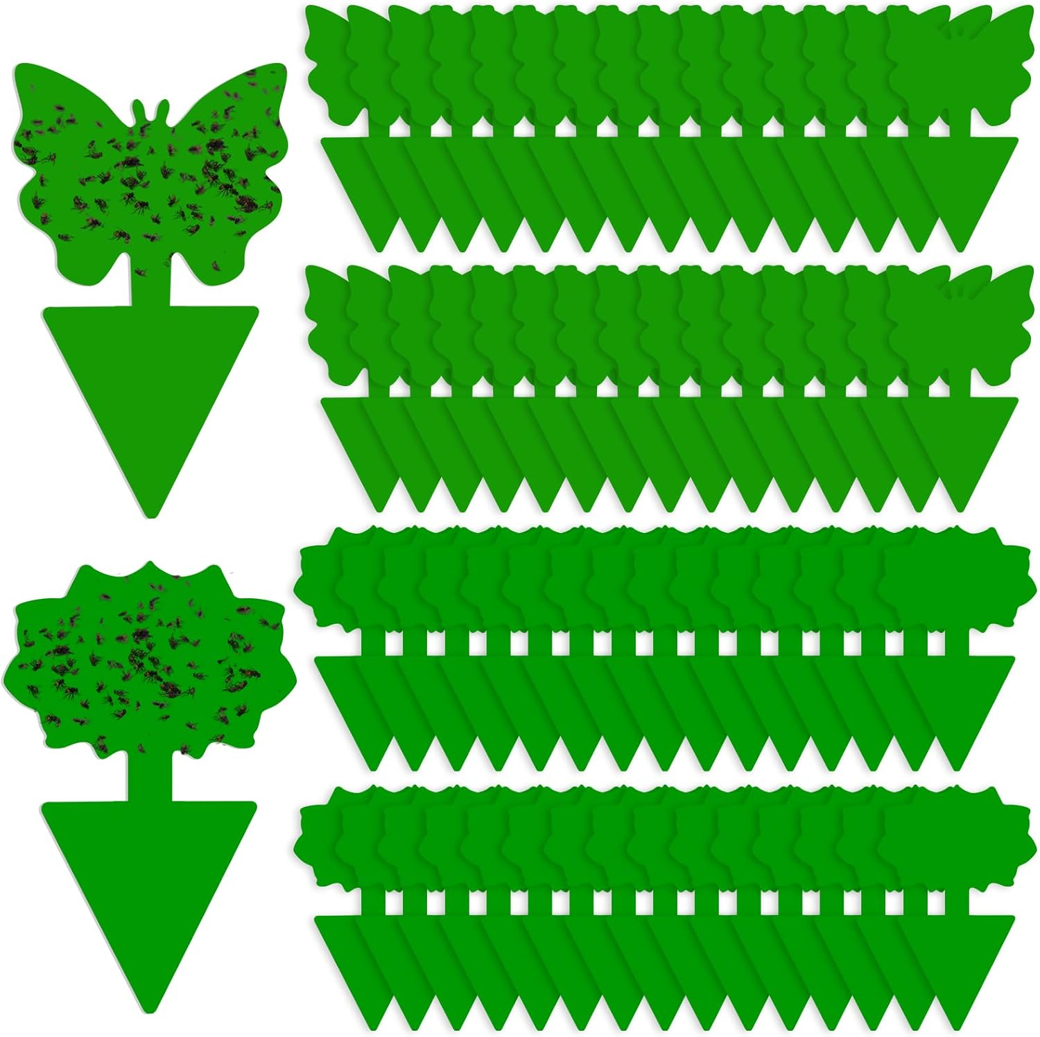 Fruit Fly Traps, 60 Pack Black Sticky Traps, Fungus Gnat Traps, Plant Fly Stickers for Indoor and Outdoor Use Protect the Plant