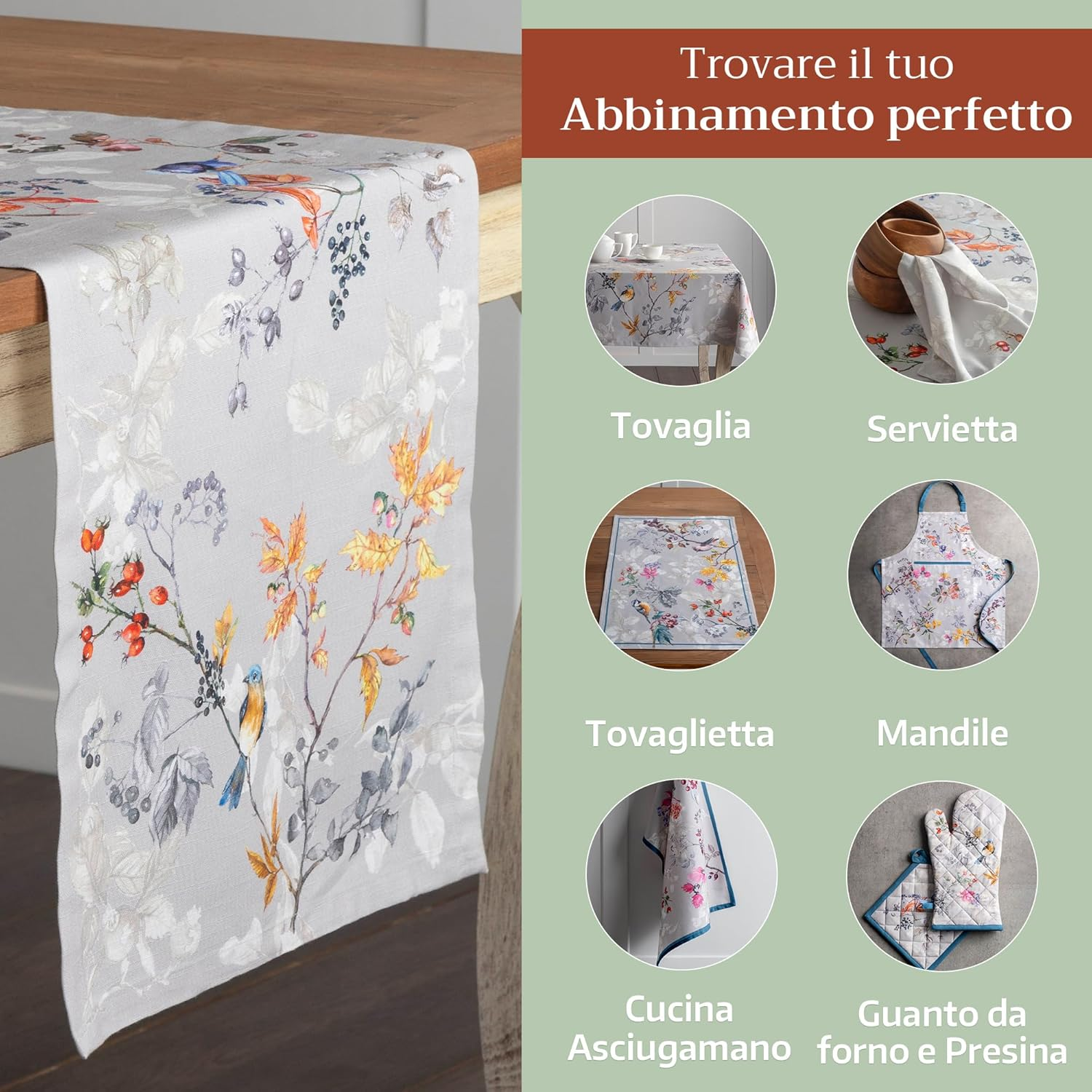 Maison D'Hermine Equinoxe 100% Cotton Table Runner for Party | Dinner | Holidays | Kitchen | Thanksgiving / Christmas (Grey, 50 Cm X 150 Cm) image number 4