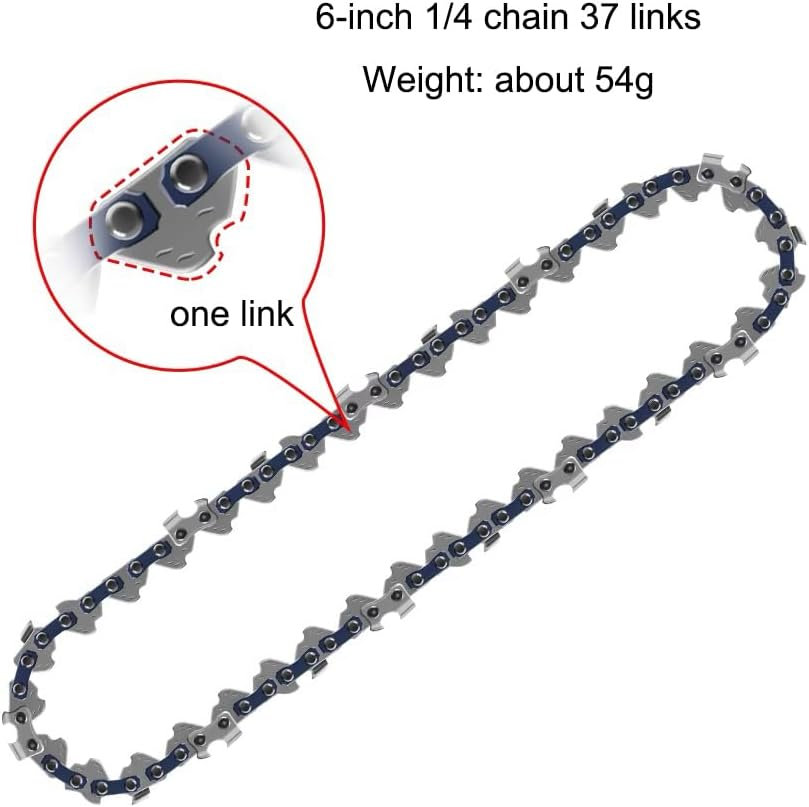 2-Pack 6 Inch Mini Chainsaw Chain, Replacement Chains for Cordless Electric Chainsaw & Wood Branch Cutting Mini Chainsaws (37 Drive Links) image number 2