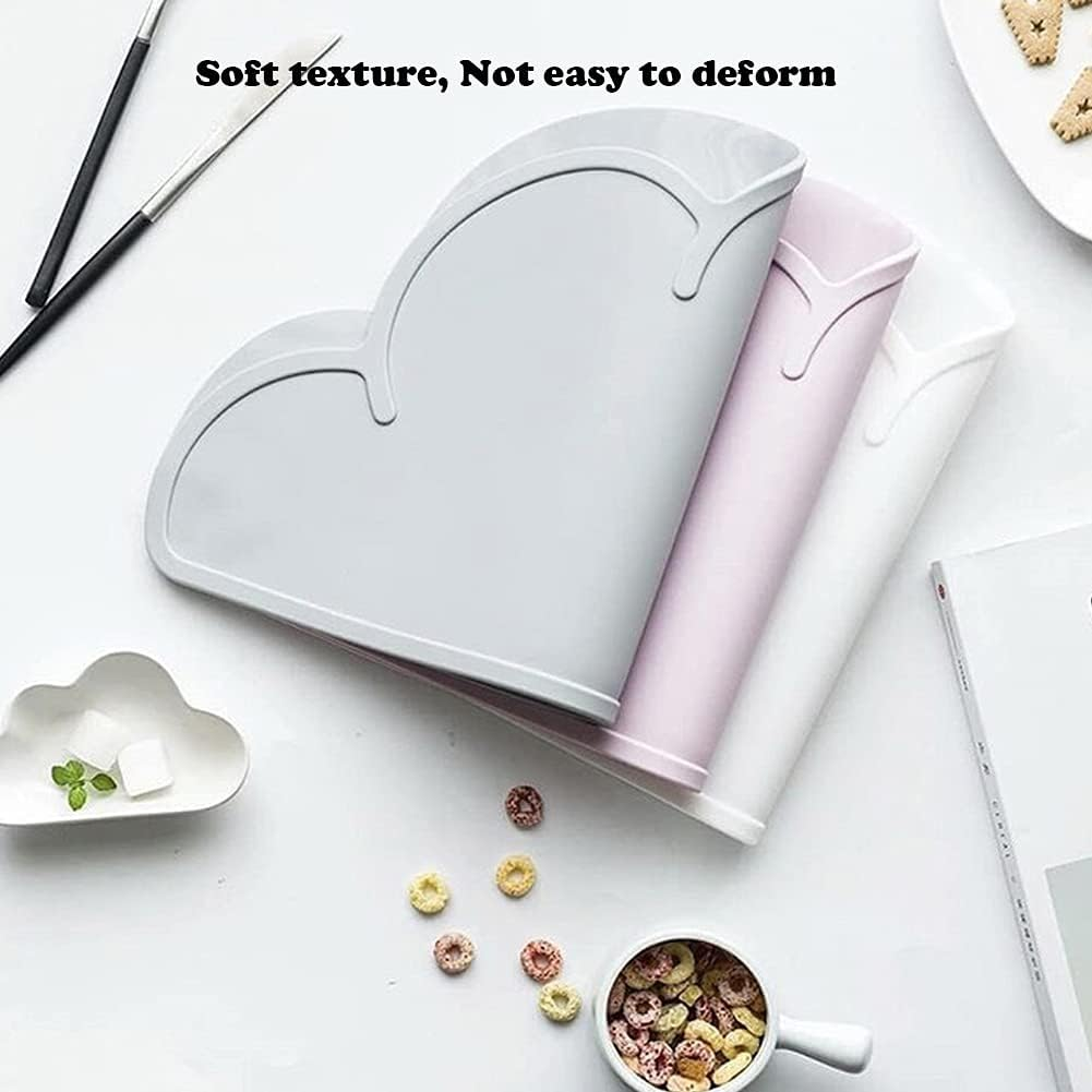 Love Dream Silicone Pet Feeding Food Mat with Raised Edge, Anti-Slip Waterproof Pet Bowl Mat Placemat for Dog and Cat (Sky Blue) - Blue image number 6