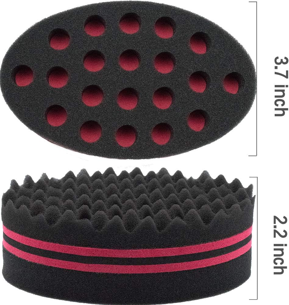 DDJSJ Hair Sponge Brush Big Holes Magic Twist Barber Dreads Locking Afro Curl Sponges for Men and Women Curly Coil Wave Hair Care Tool 3 Pack image number 4