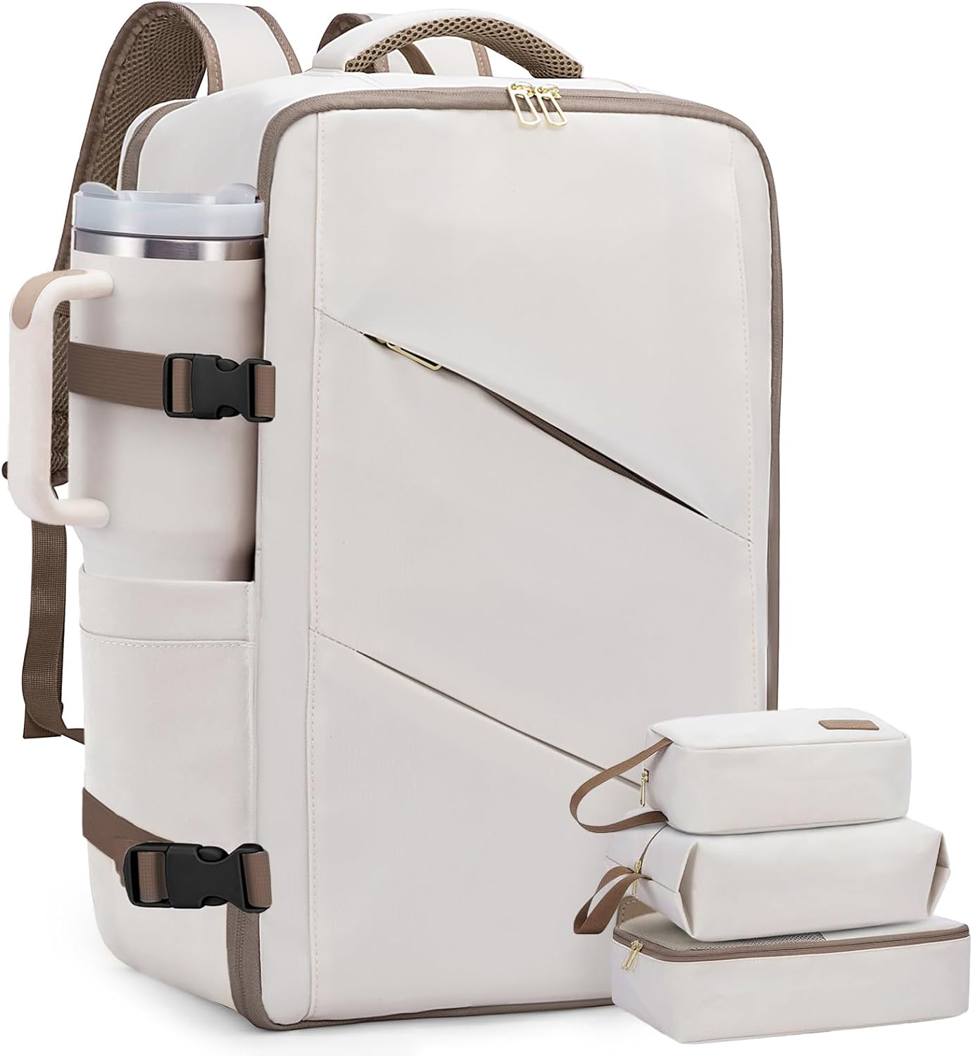 LOVEVOOK Travel Carry on Backpack, Large 40L Personal Item Travel Bag for Men & Women Flight Approved with 3 Packing Cubes, Suitcase Water Resistant Luggage Daypack Business Weekender Bag