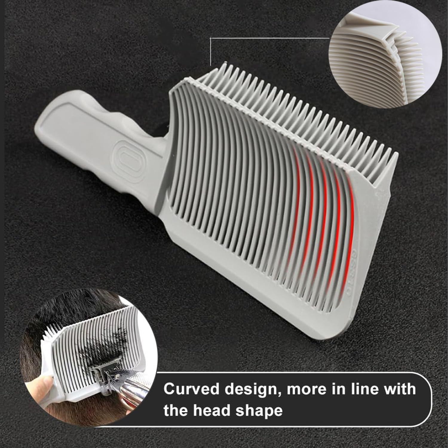 Hysgscwd 3Pcs Barber Fade Combs, Fade Hair Trimming Guide for Men, Neckline Shaving Template, Hair Cutting Comb, Blend Comb, Curved Flat Top Positioning Comb, Adjustable Haircut Band for Home Haircuts image number 3