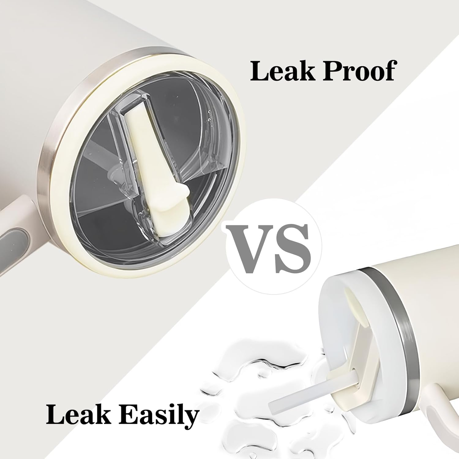 40 OZ Tumbler Flip Straw Lid Fit for Stanley Cup,2Pcs 40 OZ Spill Proof Lid,Clear Replacement Lids Fit for Stanley (Black, 40Oz) image number 1