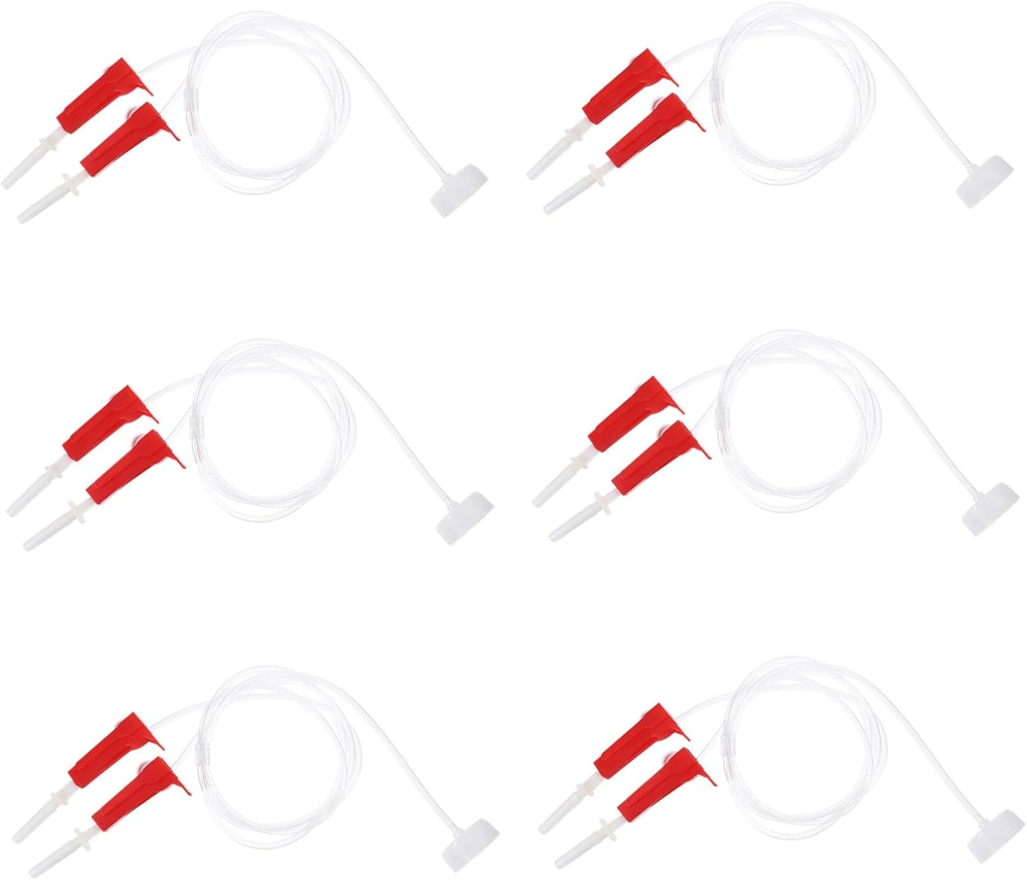 Tree Infusion Bag Tube Drip Irrigation Supplies for Garden 6Pcs Plastic Drip System with Cap and Dual Outlet for Tree and Plant Watering