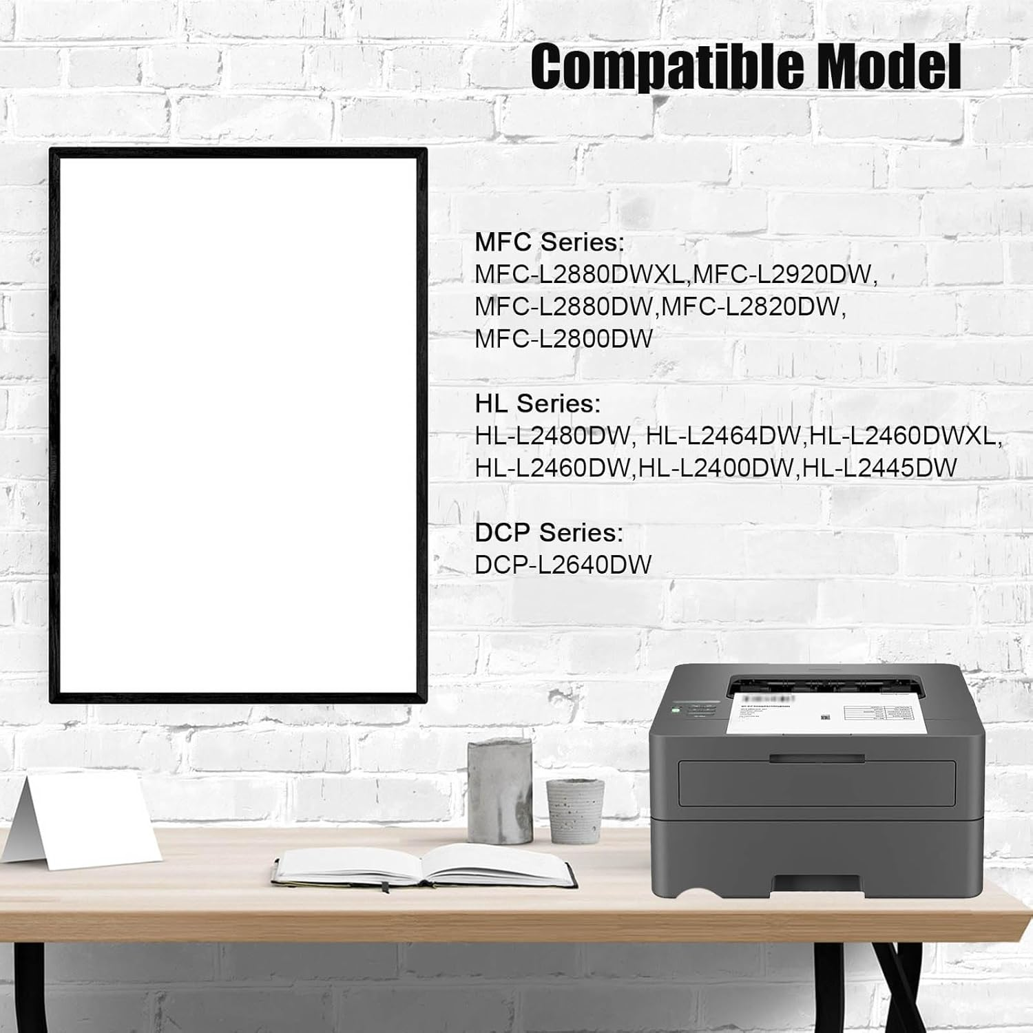 TN2530XL TN2530 Black Toner Cartridge Compatible with Brother MFC-L2880DWXL MFC-L2920DW MFC-L2820DW MFC-L2800DW HL-L2464DW HL-L2460DW HL-L2480DW HL-L2400DW,HL-L2445DW (1 Pack) image number 1