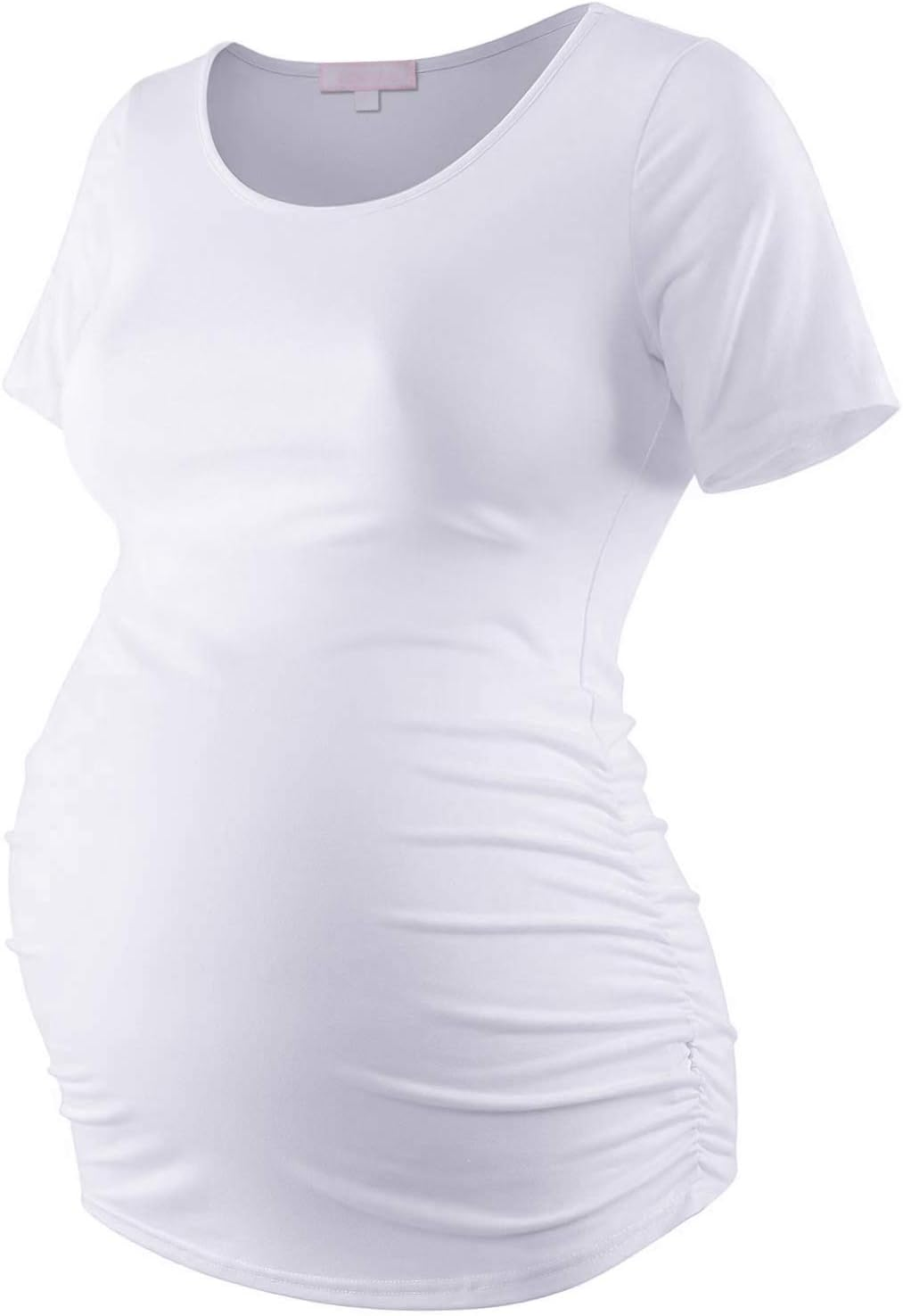 Bhome Maternity Shirt Short Sleeve Tshirt Summer Layering Pregnancy Tee image number 5