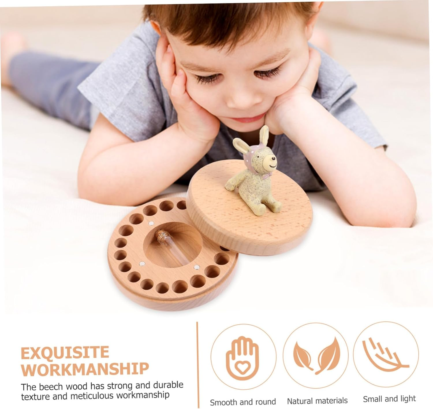 1 Set Cartoon Animal Tooth Keepsake Organizer Teeth Collection Box for Boys to Preserve Childhood Memories Shower image number 1