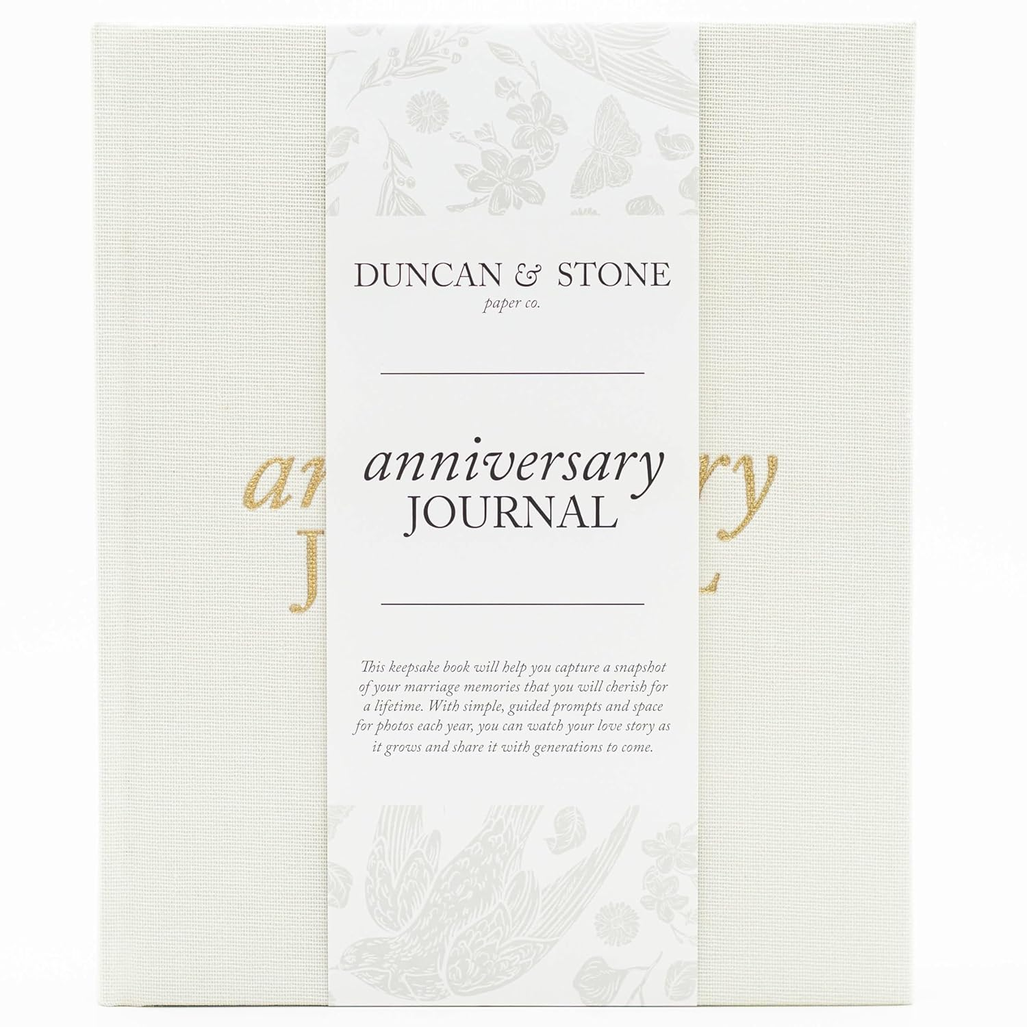 Anniversary Journal by Duncan & Stone - Ivory | Wedding Journal Book for Couples | Marriage Scrapbook Gift | Memory Gifts for Couples | Keepsake for Anniversaries image number 1