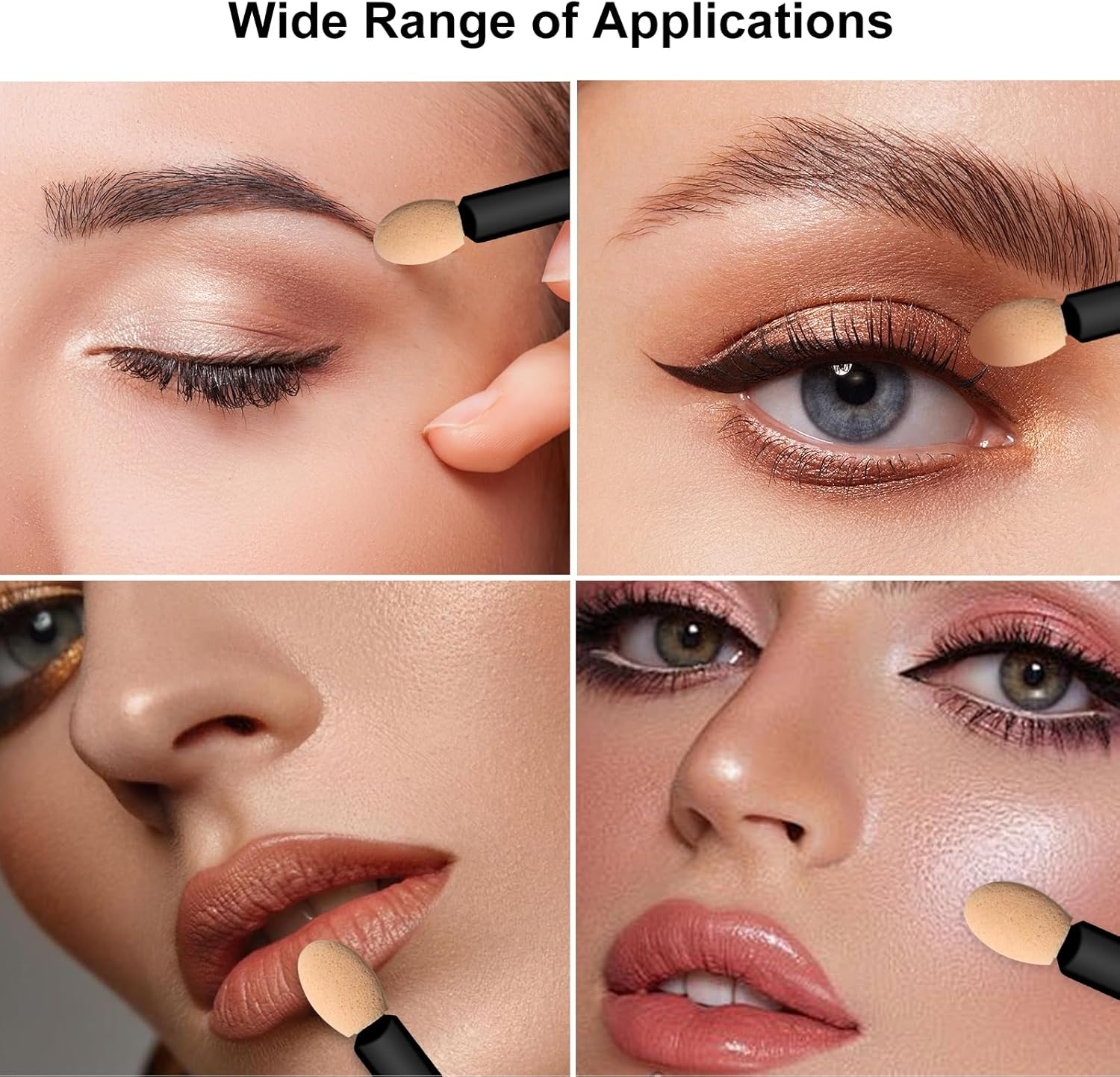 Eyeshadow Applicators Sponge Tip,120 Pcs Small Disposable Eye Shadow Applicators Sticks Double Sided 1.57Inch Portable Travel Mini Eye Makeup Brushes Short Eyeshadow Brushs for Makeup,Nail Art image number 6