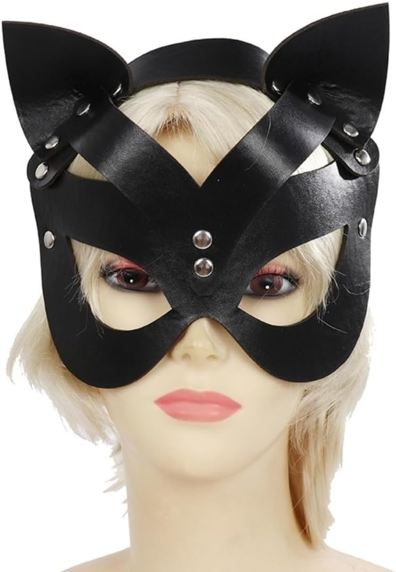 Costume Bay PU Cat Mask Halloween Cosplay Party Decoration Masquerade LARP Costume Accessory Polyurethane Durable Material Black Stylish Comfortable Fit AU image number 4