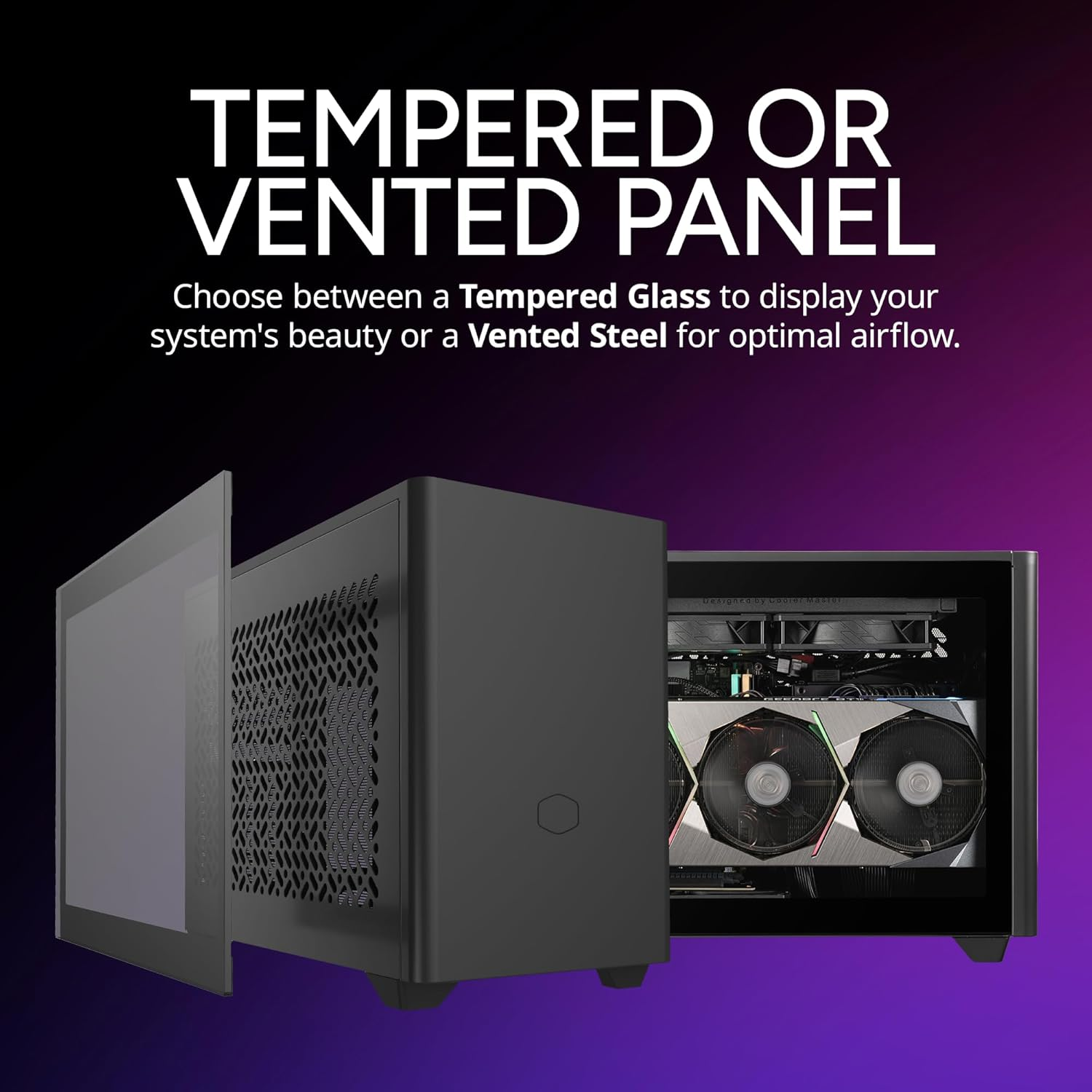 Cooler Master NR200P V2 Mini-Itx 18L PC Case, Top-Mount 240Mm|280Mm Liquid Cooler, 356Mm Vertical Mounting 3.5-Slot GPU, Tempered |Vented Panel, USB 3.2 Gen 2X2 Type C (NR200PV2-KCNN-S00) image number 5