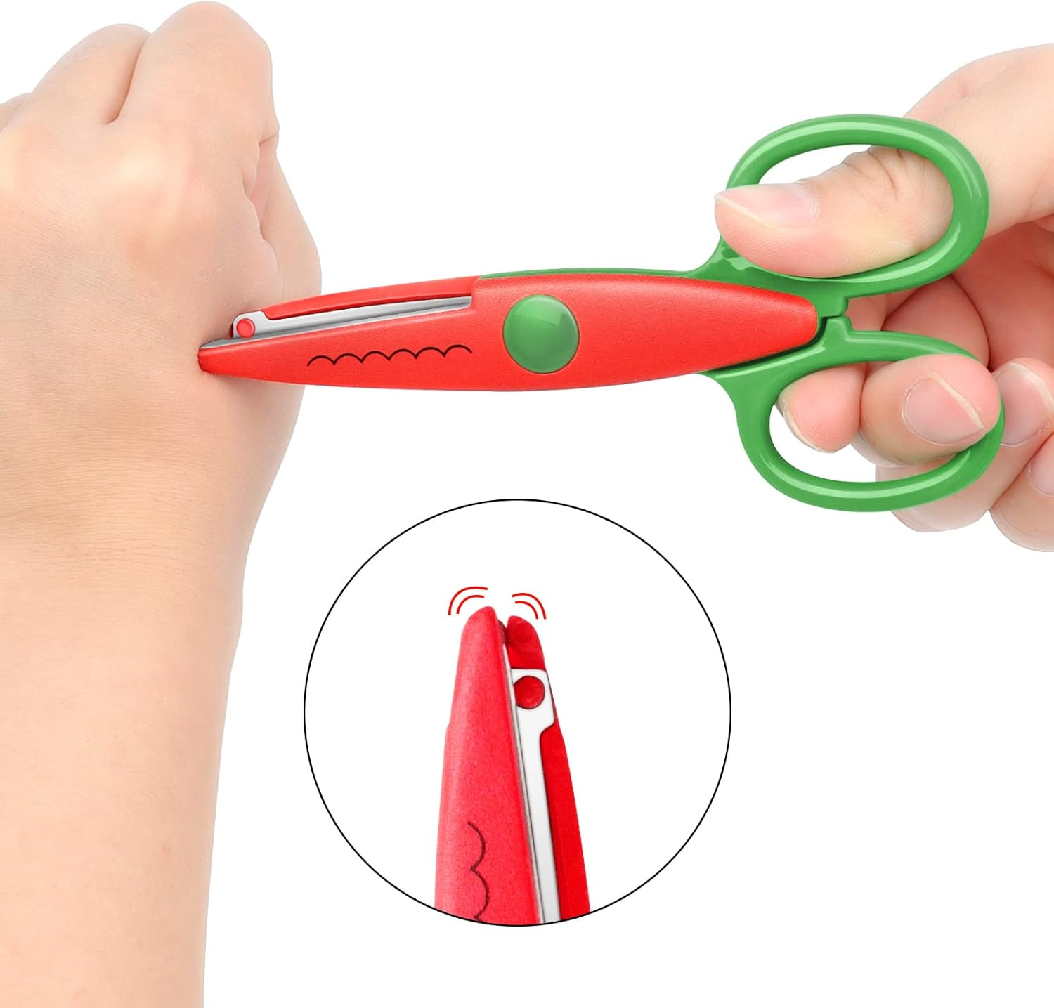 Decorative Scissors for Kids - Craft Set with Various Interesting Patterns, Safe and Smooth Cutting - 6 Scrapbook Scissors and 6 Paper Punches, Set of 12, Funny and Colorful image number 5