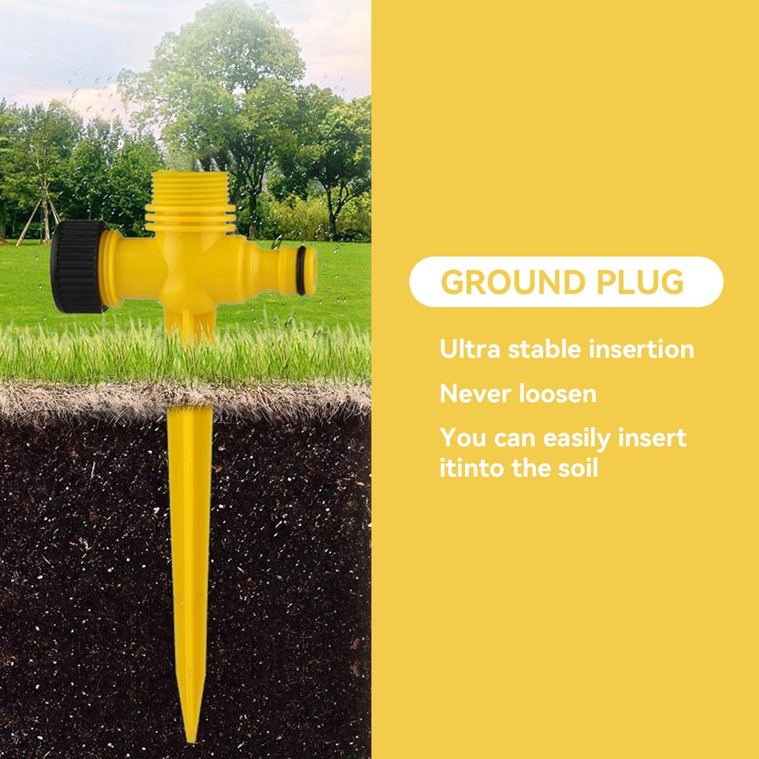 Proxima Direct 3 Pack Garden Sprinklers Lawn Sprinkler Automatic 360&deg; Rotating Lawn Sprinkler Adjustable Watering System for Yard Garden Lawn Large Coverage Area (Yellow) image number 6