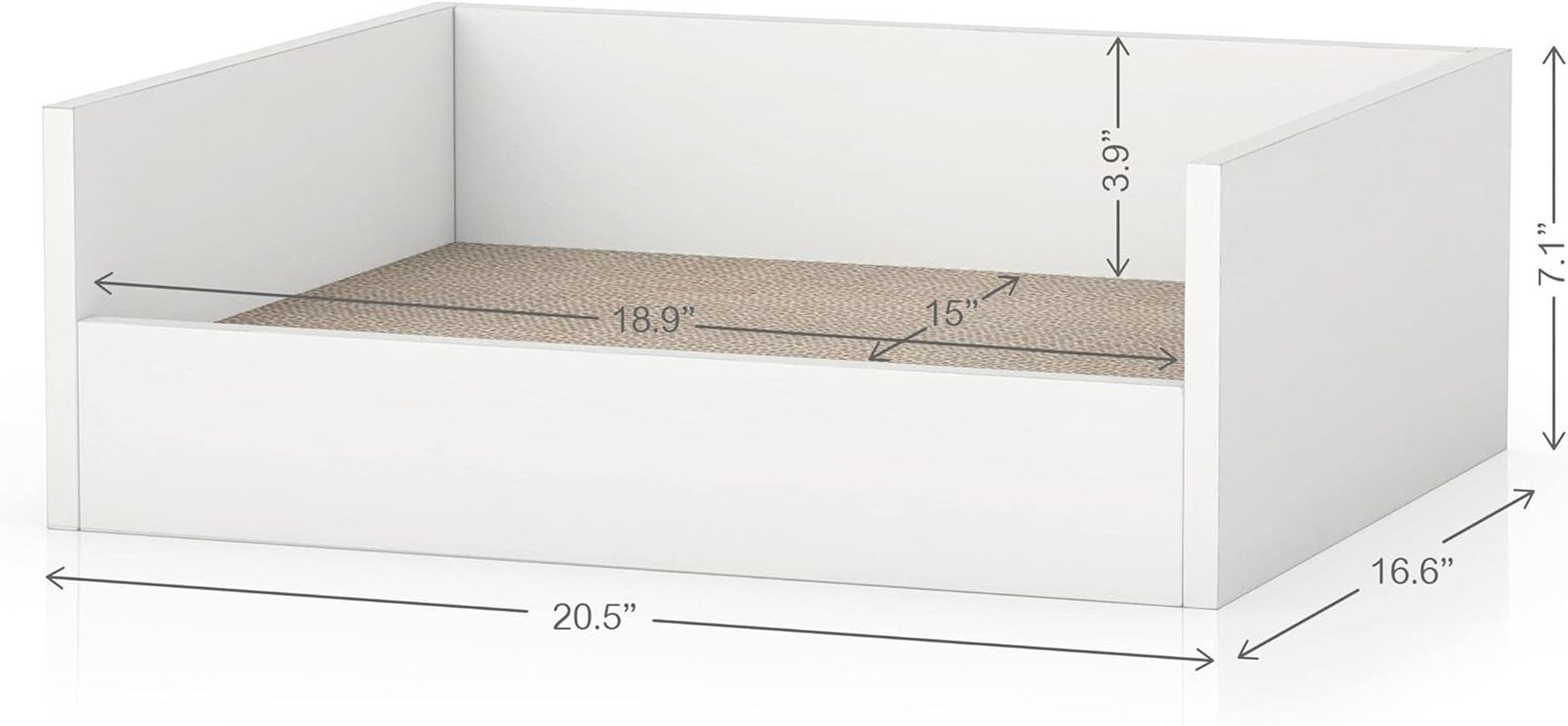 Way Basics Cat Bed Deluxe Lounge Scratcher, White image number 4