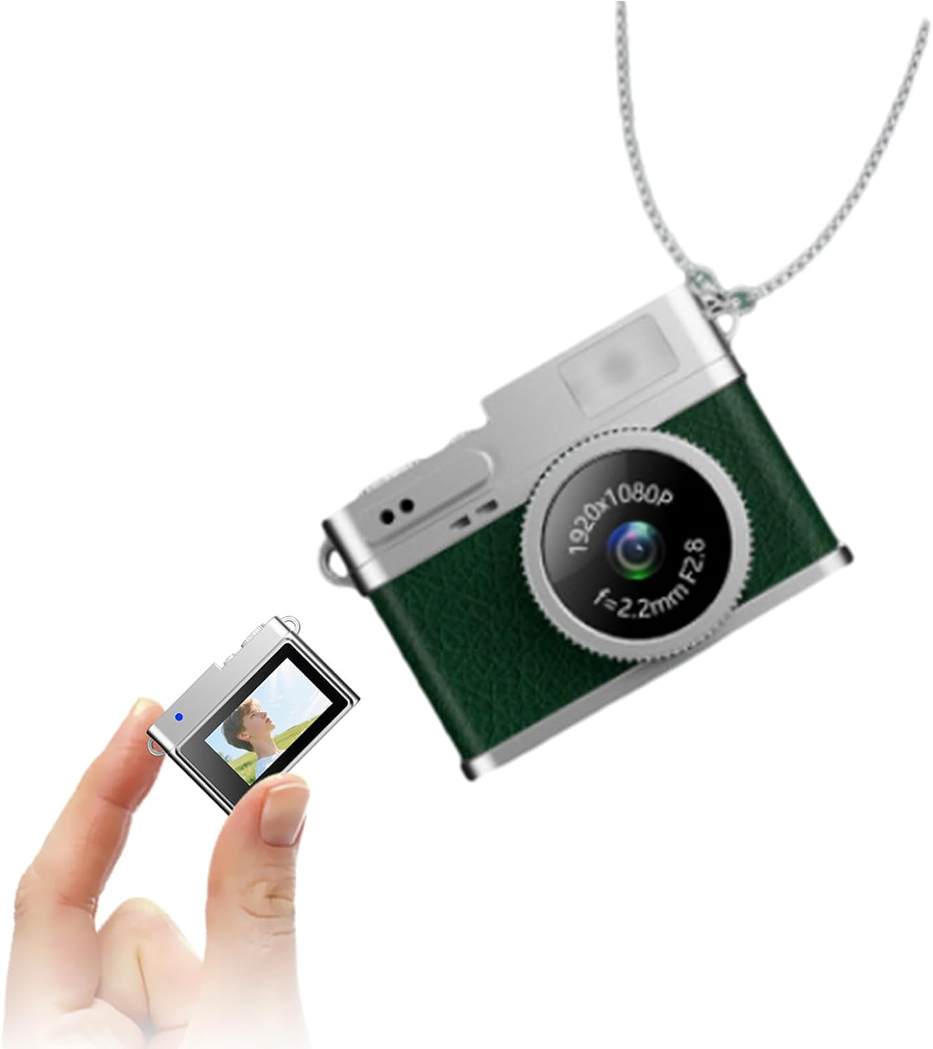 Mini Keychain Camera, 1080P Small Retro Nostalgic Camera Compact Video Recorder, for Travel Study Recording (Brown)