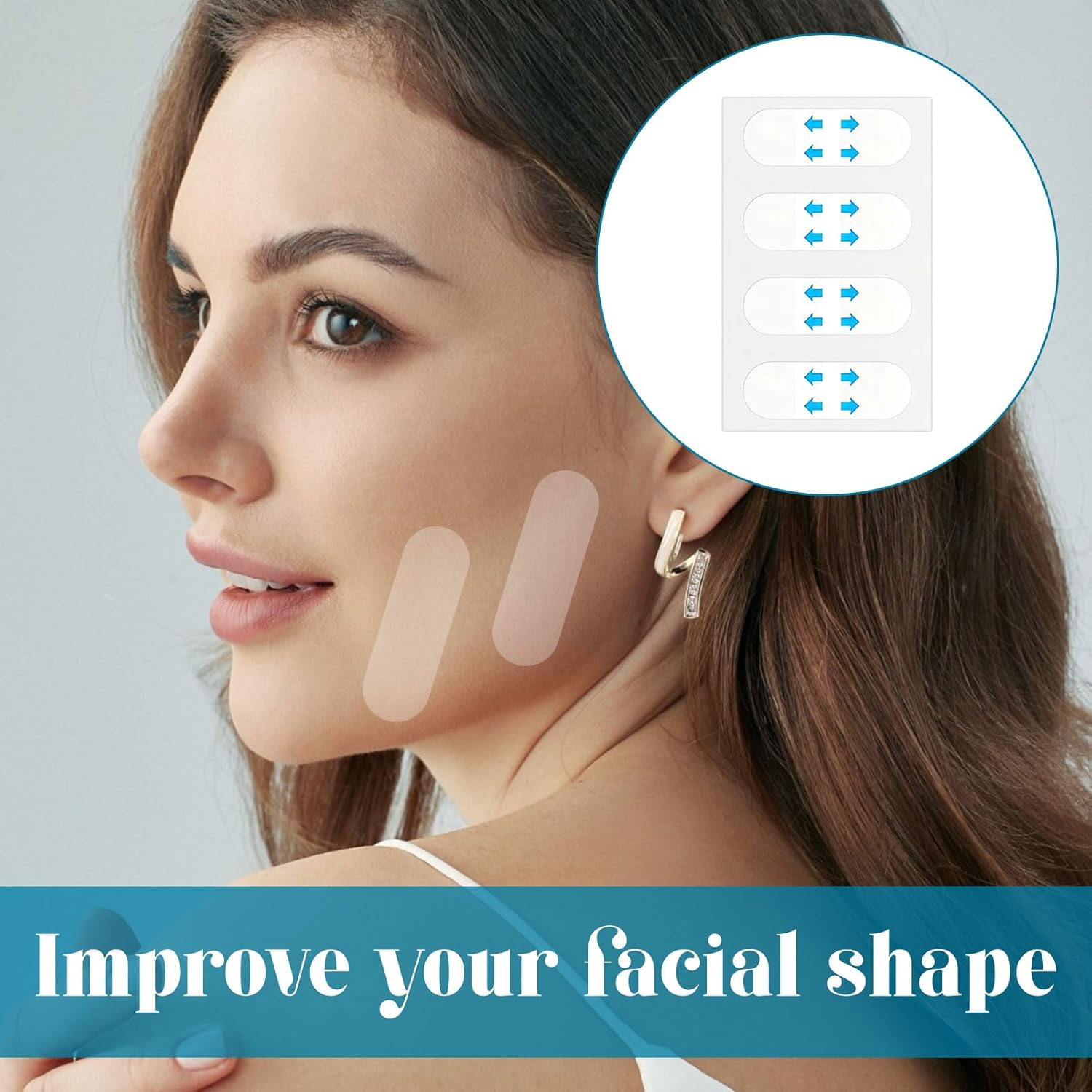 Face Lift Tape, 120 Pcsface Tape for Wrinkles, Silicone Face Patches, Face Lift Stickers for Concealing Wrinkles Double Chin Sagging Tightening Skin, Creases and Slack Skin Lessen Firm Cutis image number 4
