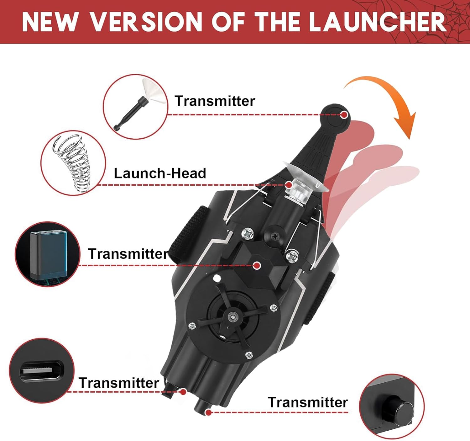 Spider Web Launcher String Shooters Toy 2.0 Upgrade, Spider Launcher Glove with 9.8-Foot Range, Cool Gadgets Spider Real Silk Superhero Role-Play Cool Stuff Fun Gifts Fun Toys for Men & Teens (Black) image number 2