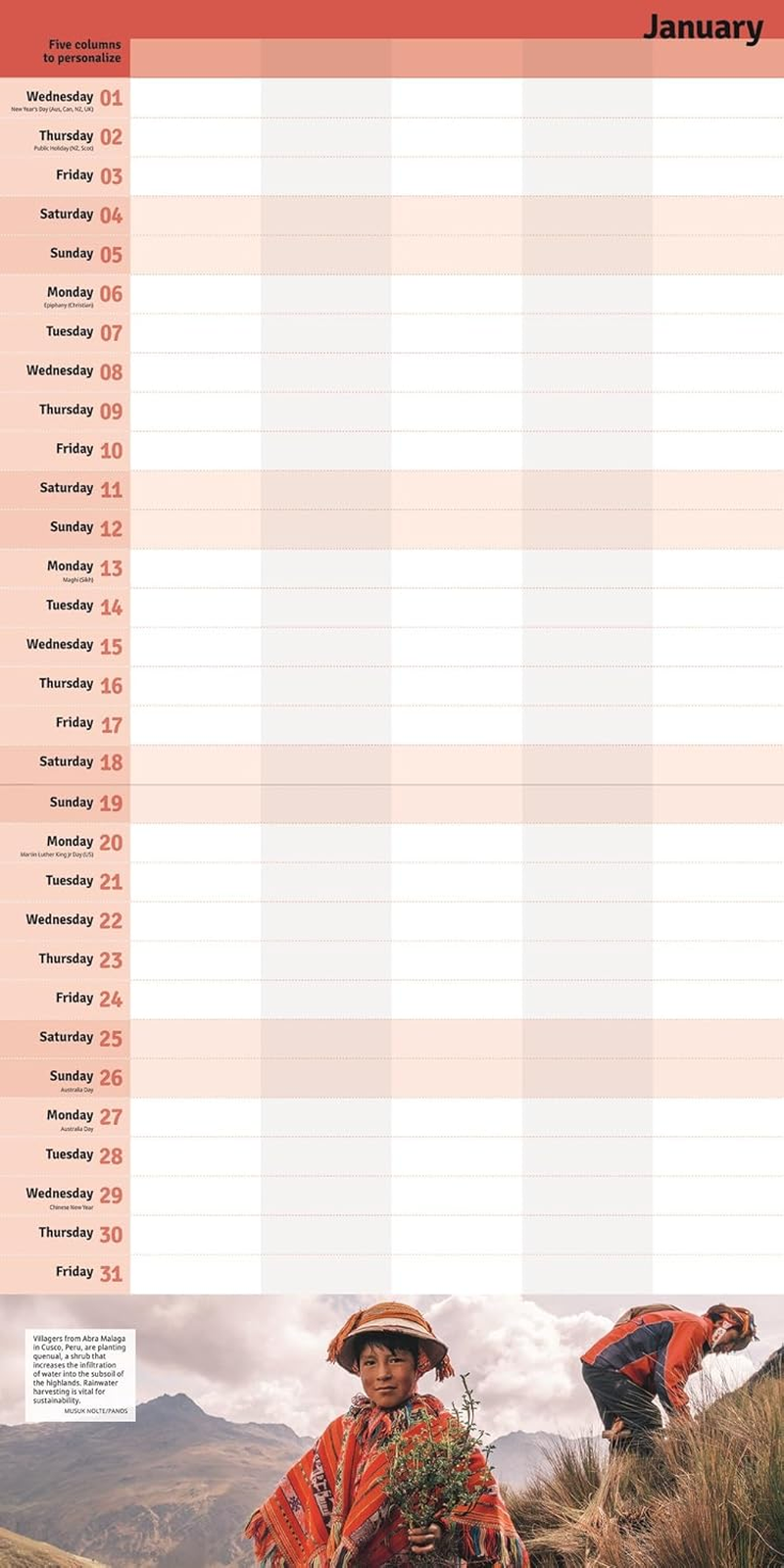 One World Family Calendar 2025