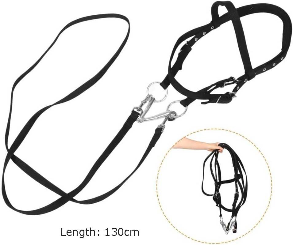 Nylon Halter for Horses,Large Size Black Sturdy Rope Halter Easy to Use,Optimal Horse Training Companion,Quick Change Design,With Adjustable Horse Reins,For Training and Riding Horse Tack Western image number 4