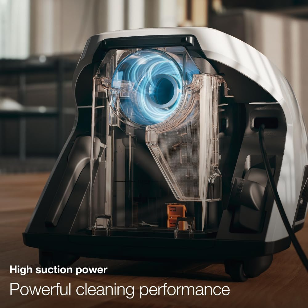 Miele Blizzard CX1 Cat & Dog Powerline Bagless Cylinder Vacuum Cleaner with HEPA Filter, 1100W Suction Power, Includes Universal Floorhead and Turbo Brush, Autumn Red image number 1
