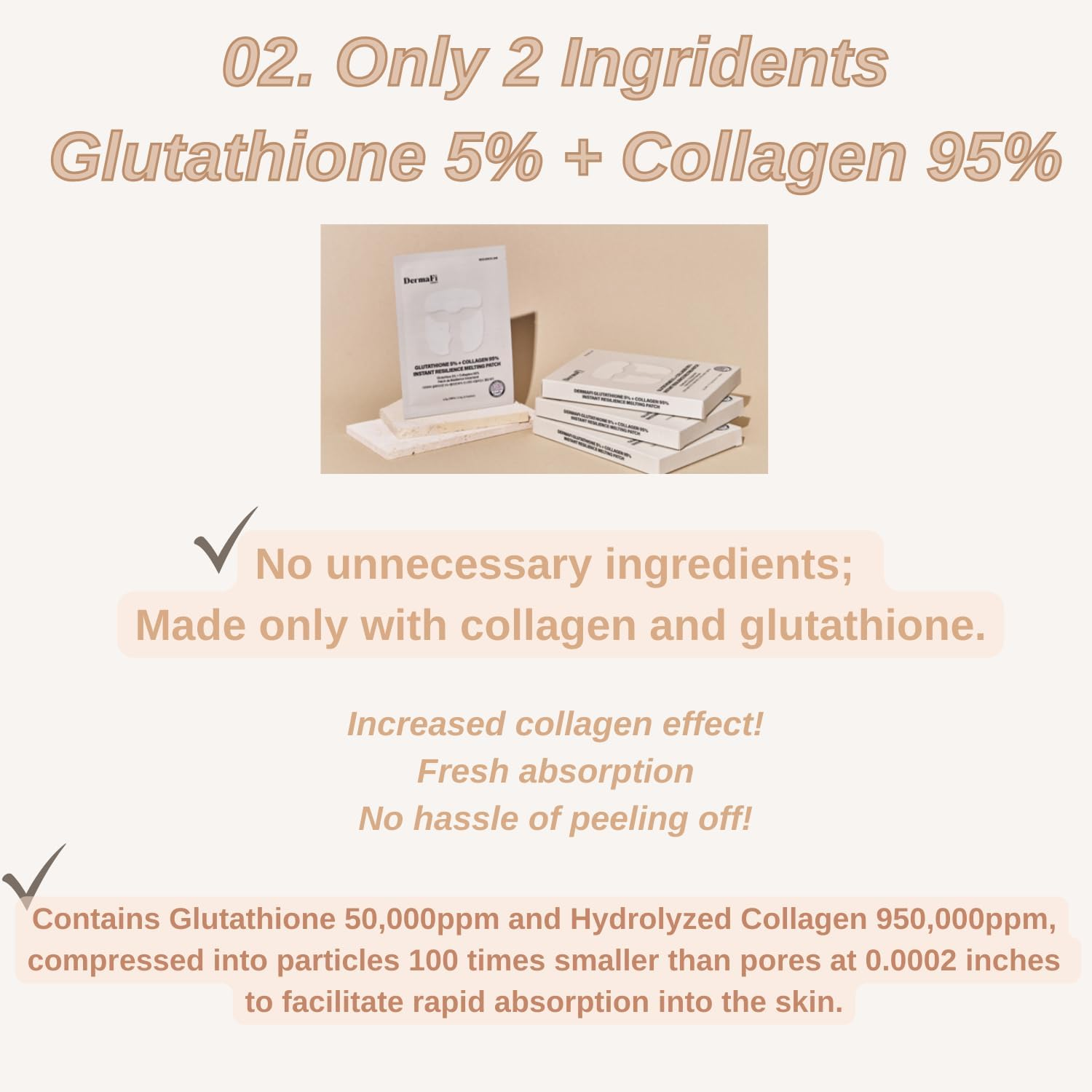 [Dermafi] Glutathione 5% + Collagen 95% Instant Resilience Melting Patch Facial Mask Pack (7 Pack) Korean Beauty image number 5