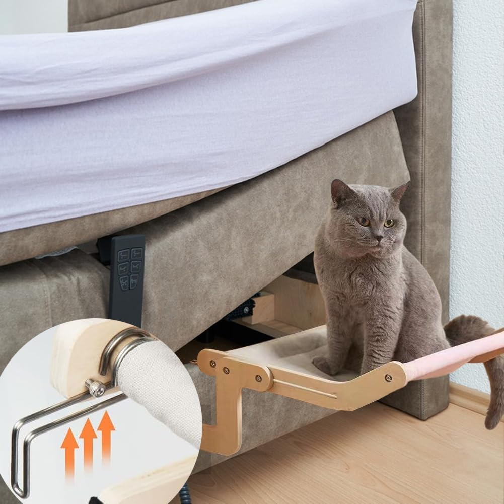 CEWROM Cat Hammock for Windows, Cat Hammock Pet Bed, Cat Bed for Bed Edge, Cat Balcony Hammock Bed for Windowsill, Cat Lounger up to 18 Kg image number 4