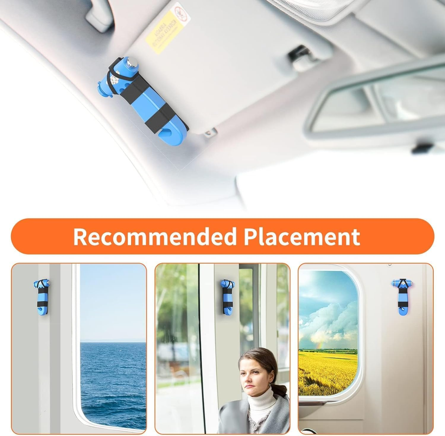 2 Pack Car Safety Hammer Seat Belt Cutter, 3-In-1 Emergency Escape Hammer with Window Glass Breaker and Seat Belt Cutter, Safety Emergency Escape Tool for Car Accidents image number 5