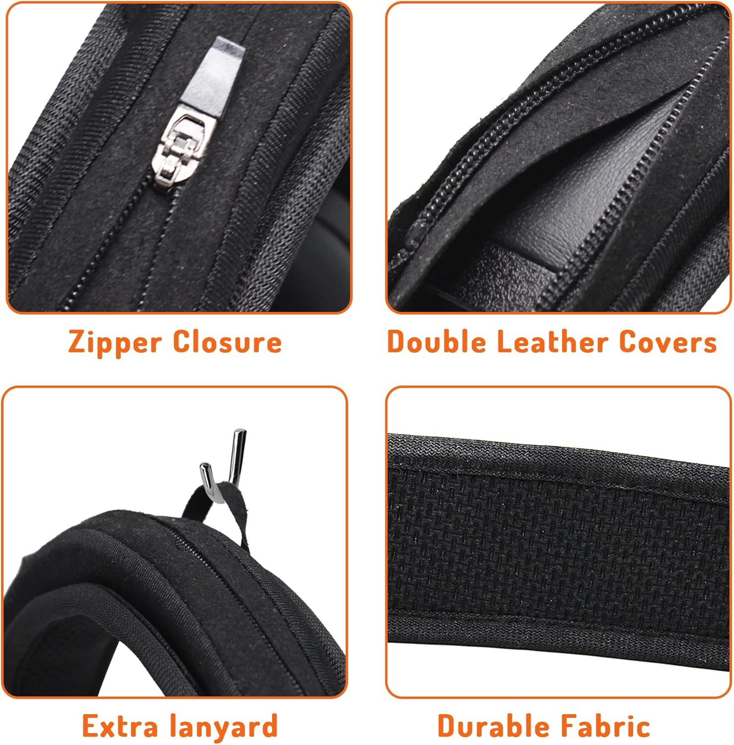 Adhiper Universal Headband Cover for Sony WH-1000XM5,WH-1000XM4 & Bose Quietcomfort QC35, QC45 & ATH-M50X, M40X, M30X, Headband Cover for Beats Bose Anker Sennheiser Skullcandy JBL Jabra Accessories - Black image number 5