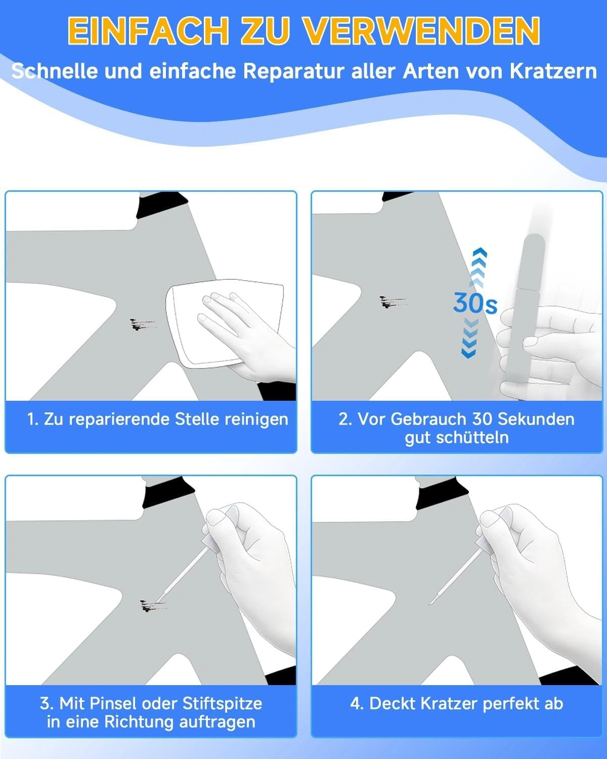 White Bicycle Paint - Touch up Paint for Riese & M&uuml;ller, Use Paint Pen for Metal and Plastic - High Coverage Bicycle Paint image number 3