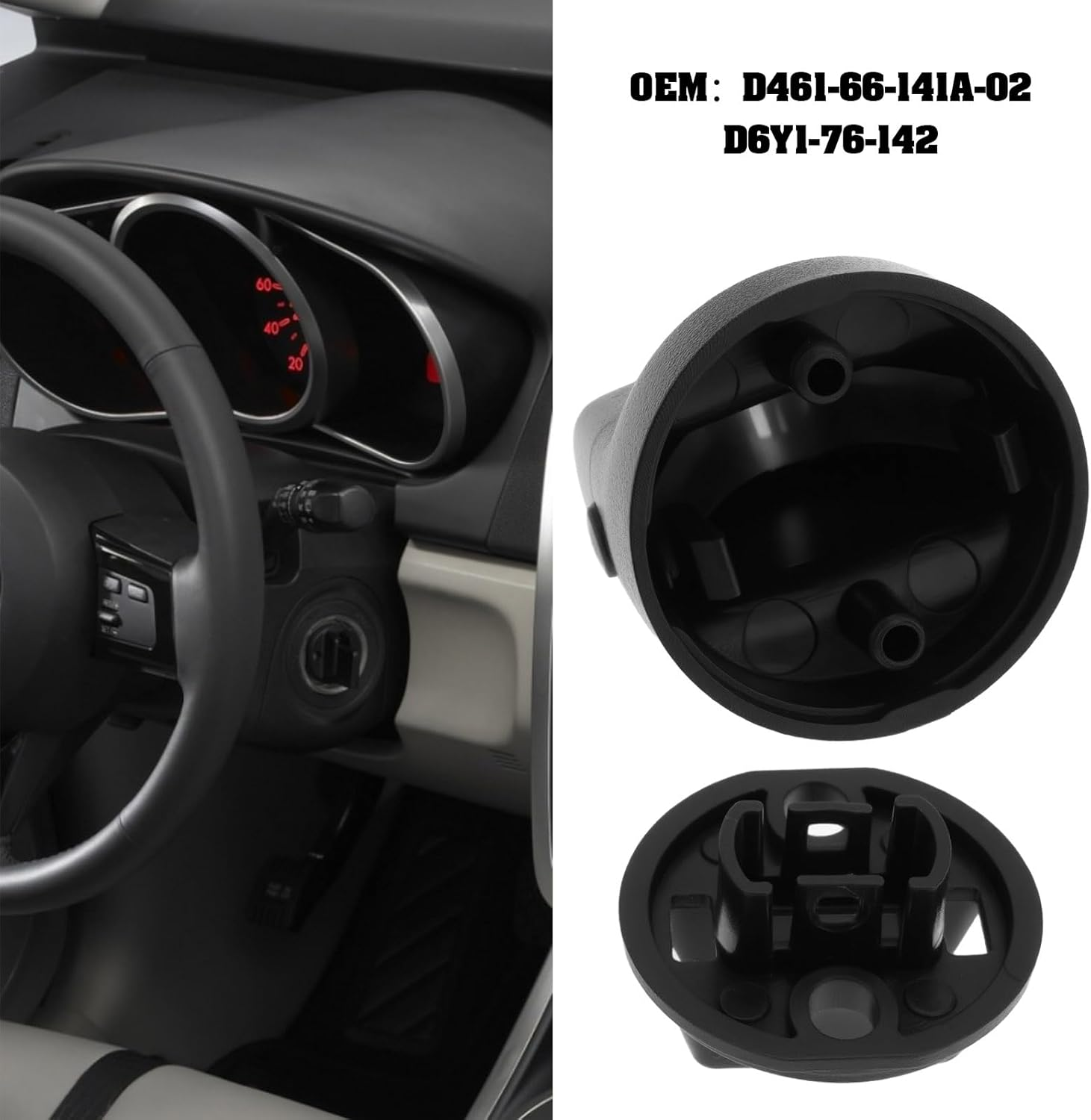 Ecsing 2 Sets Ignition Key Knob Push Turn Switch Base D461-66-141A-02 D6Y1-76-142 Compatible with Mazda CX-9 CX-7 image number 5