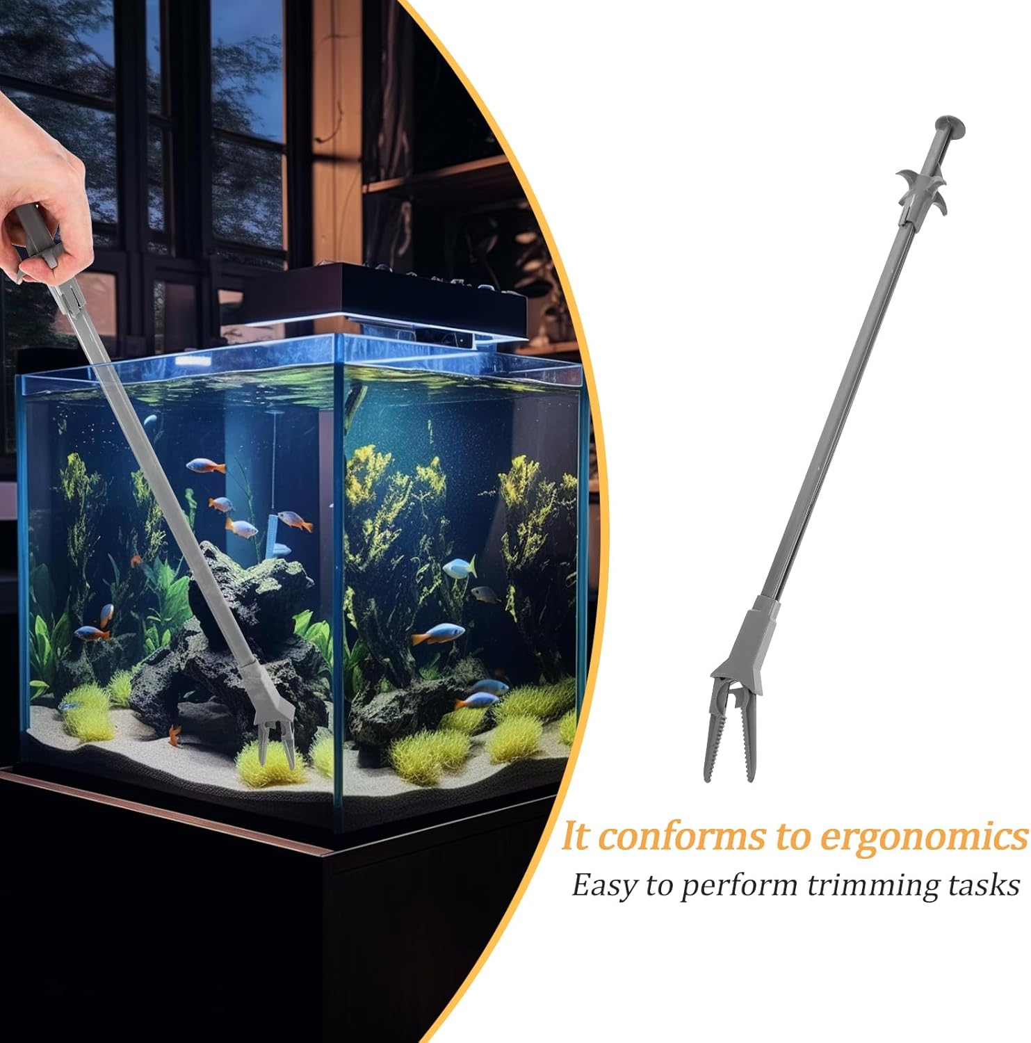 FOMIYES 3Pcs Curved Plastic Tweezers for Aquatic Plants Ergonomic Fish Tank Plant Tongs with Sharp Blades for Trimming Low-Growing Carpets for Professional Aquarists image number 5