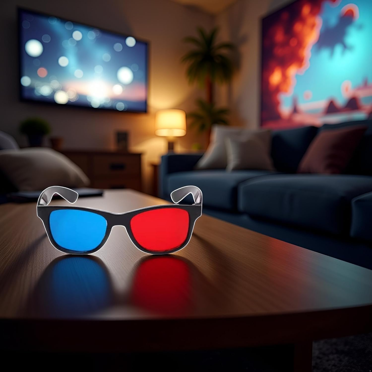 3Pcs Red and Blue 3D Glasses Universal TV Movie Dimensional Video Frame 3D Glasses DVD Game Glass 3D Style Glasses for 3D Movies Games, 3D Viewing Glasses, Televisions and Video image number 3