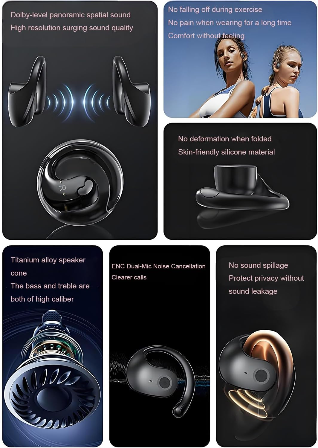 Hy-T26 Pro AI Translating Earbuds,Wireless Bluetooth Translation Headphones with High Precision, Real Time Support for 75 Languages (Black) image number 5