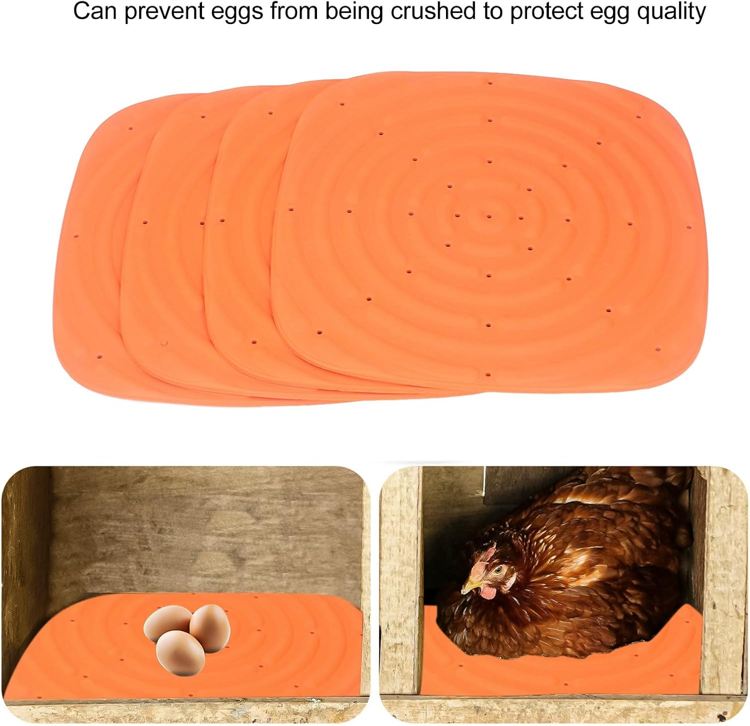 4Pcs Chicken Nesting Box Pads, Washable Chicken Nest Box Liners, 12In Chicken Nesting Pads, Chicken Bedding Chicken Coop Mats for Chicken Laying Boxes, Hen House Eggs Protecting image number 1