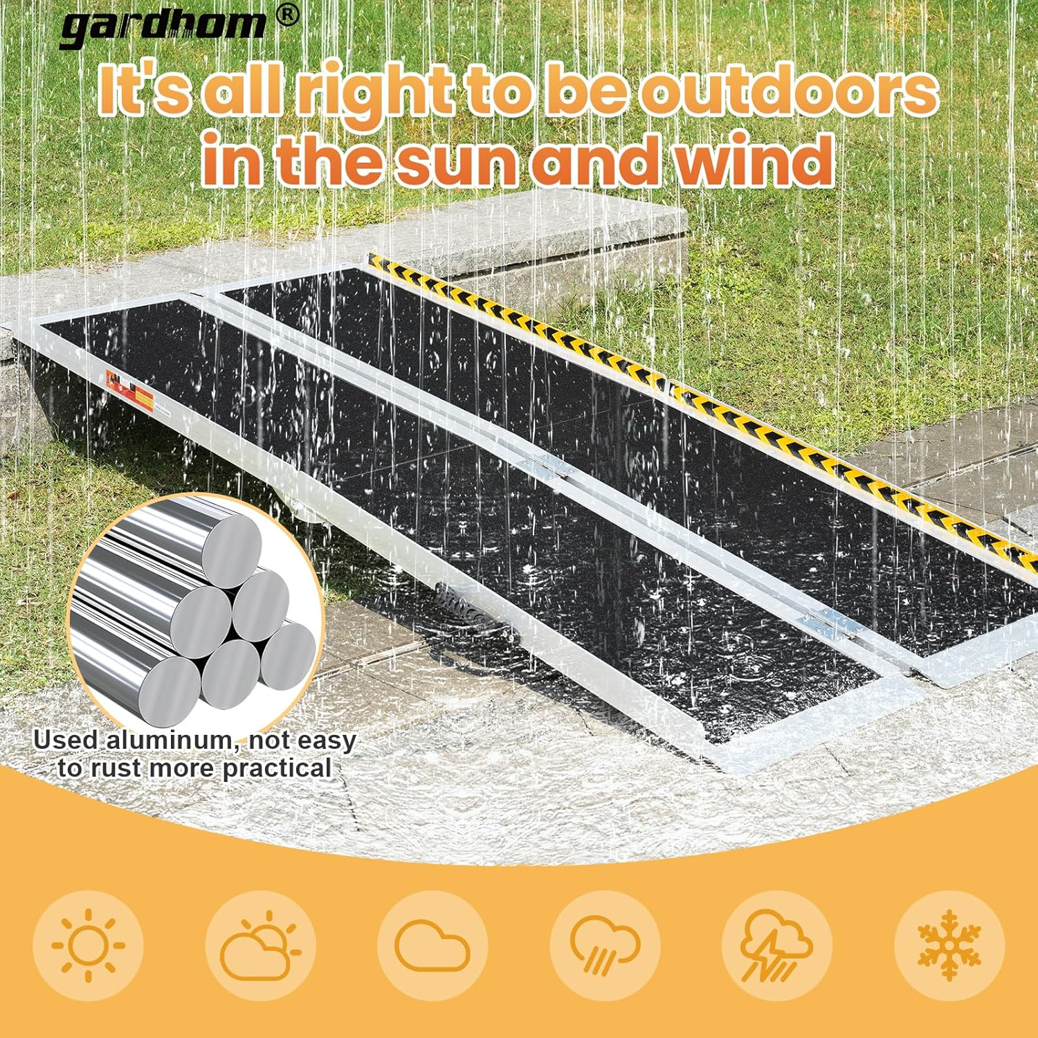 Gardhom Ramps for Wheelchairs for Home 5FT，152.5 * 74Cm Portable Handicap Ramps image number 5