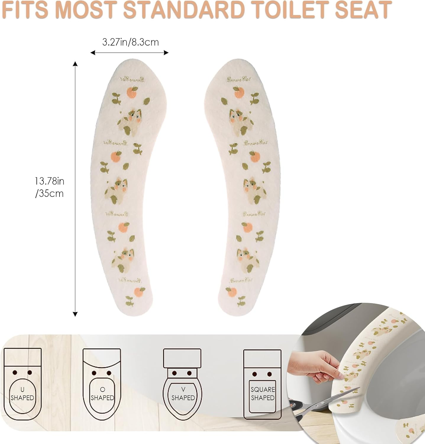 3-Pack Toilet Seat Cushion Covers - Soft and Comfortable, Washable and Reusable, with Adhesive Backing image number 4