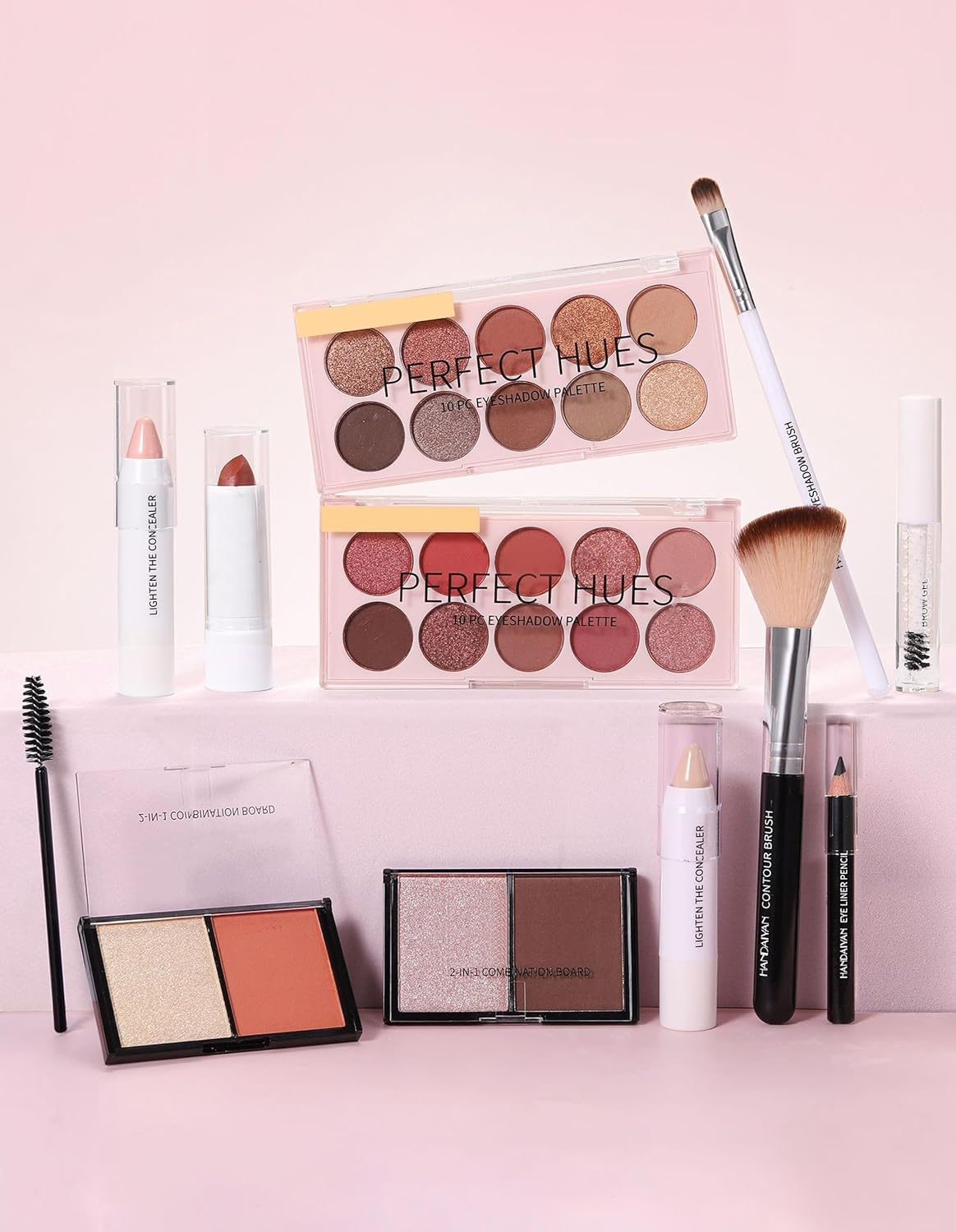 Erinde Makeup Set Kit for Women Girls Teens,Makeup Gift Set Includes Lengthening Mascara, Eyebrow Gel, 10 Color Eyeshadow, Concealer, Contour Brush, Eyeliner Pencil, Lipstick, Brushes & Sharpener, #B