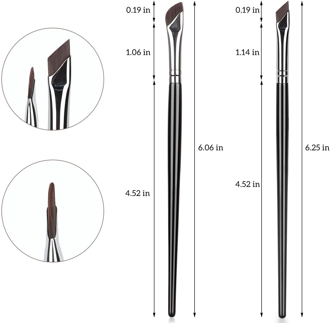 Eyeliner Brushes Kit, Fine Angled Eyeliner & Eyebrow & Concealer Brushes Set, Upgraded Ultra-Thin Sickle & Slanted Flat Angle for Beauty Cosmetic Tools (3 Pcs) image number 2