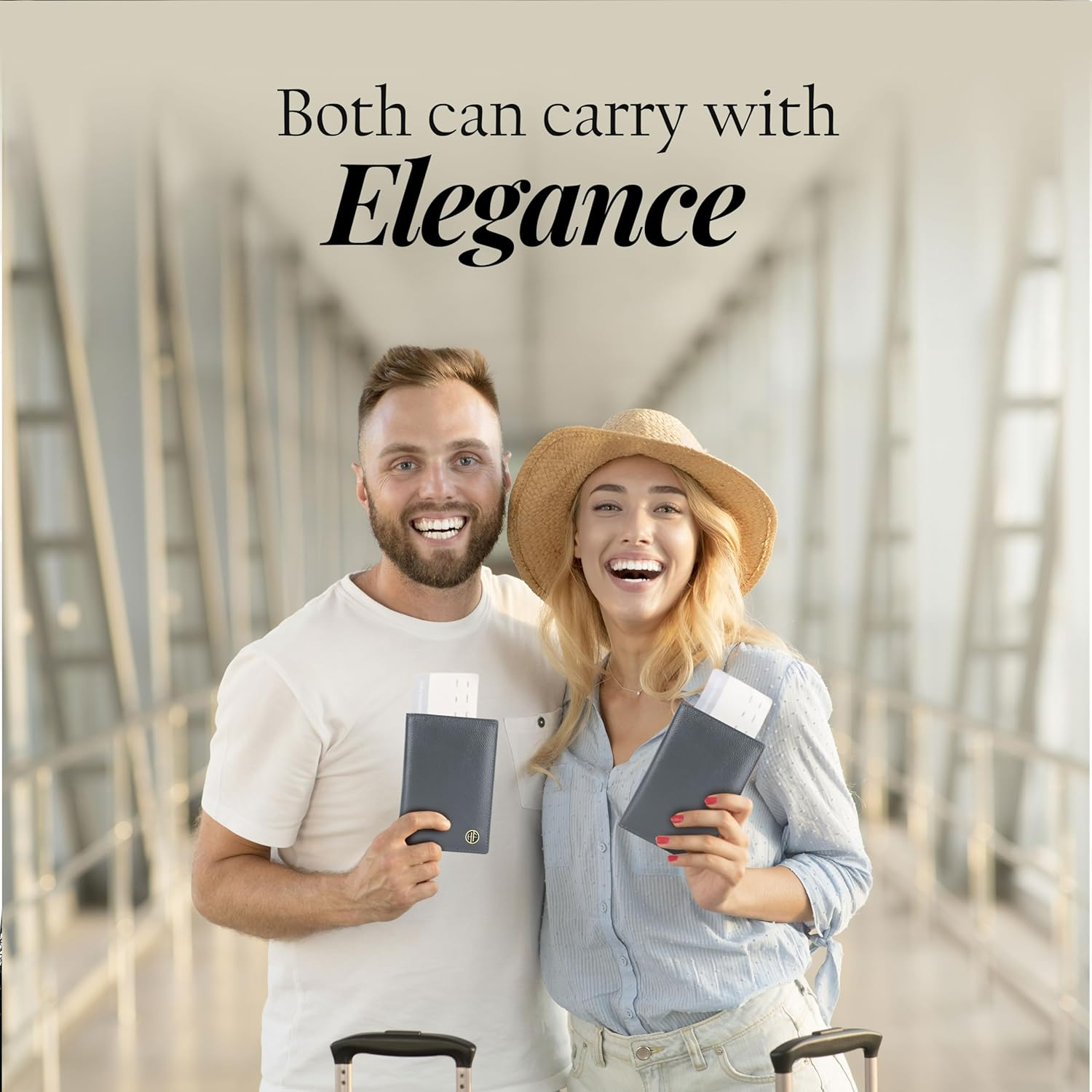 HAMMONDS FLYCATCHER Leather Unisex Passport Holder, Graphite Grey, Minimalist - Croc Blue image number 4