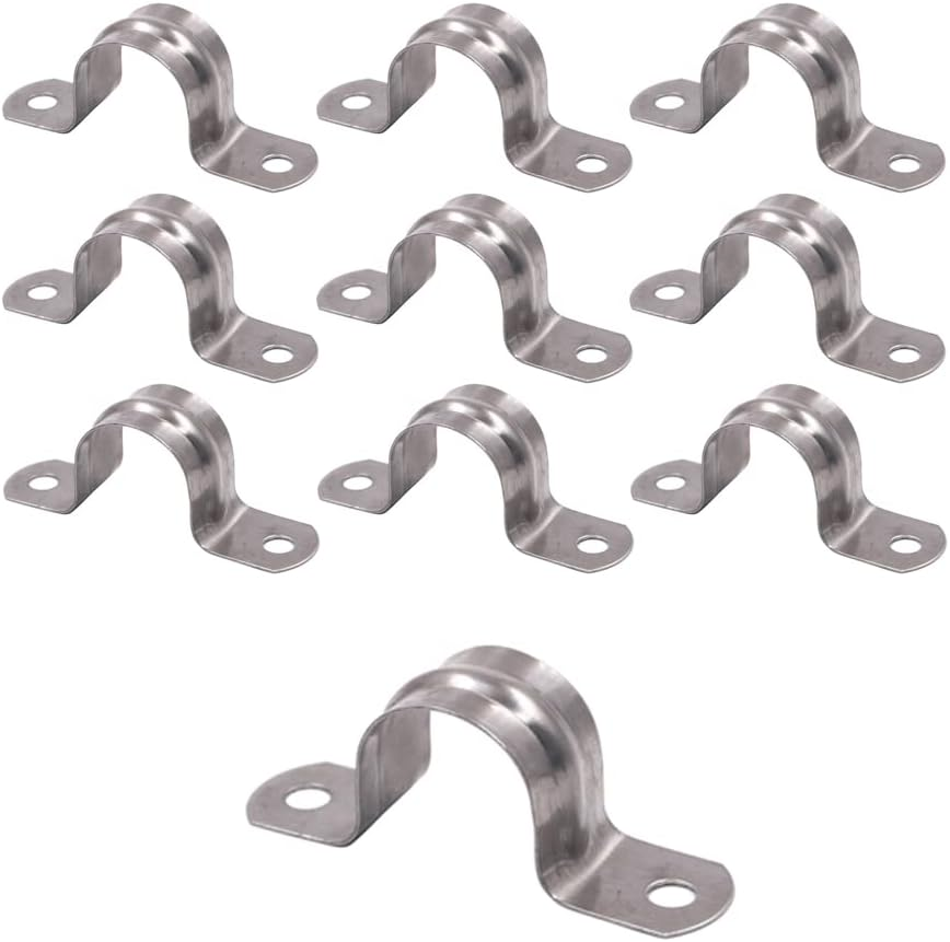 90Mm Pipe Strap Clamps, 10 Pcs 304 Stainless Steel Pipe Holder Brackets, Saddle U Shaped Tube Clips for Ducting Plumber Water Pipe image number 6