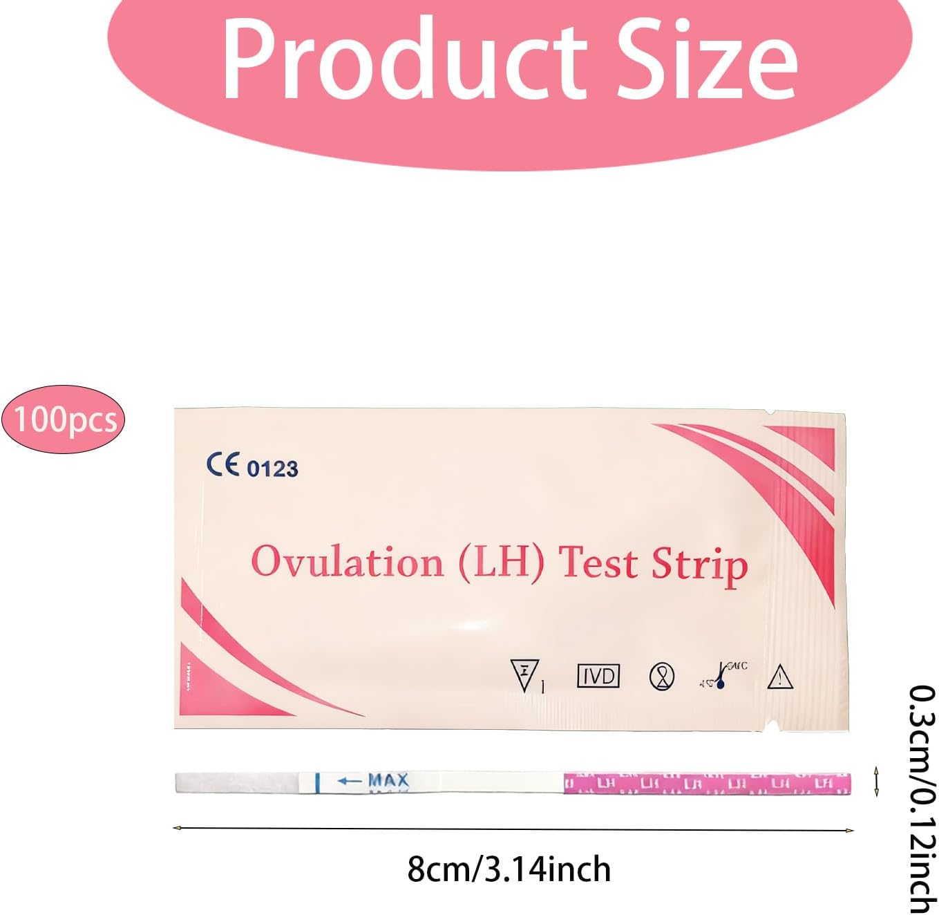 100Pcs Ovulation Test Strips, Female Ovulation Test Early Detection Kit, Accurate and Sensitive of Easy at Home Ovulation Strips, for Natural Conception People image number 5