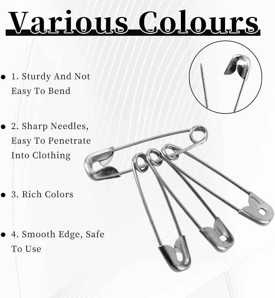 Small Safety Pins 500PCS 19Mm Safety Pin Clothes Pins, Silver, Classic Style, Ideal for Clothes, Crafting, Jewelry Making, Sewing, Kilt Pin image number 5