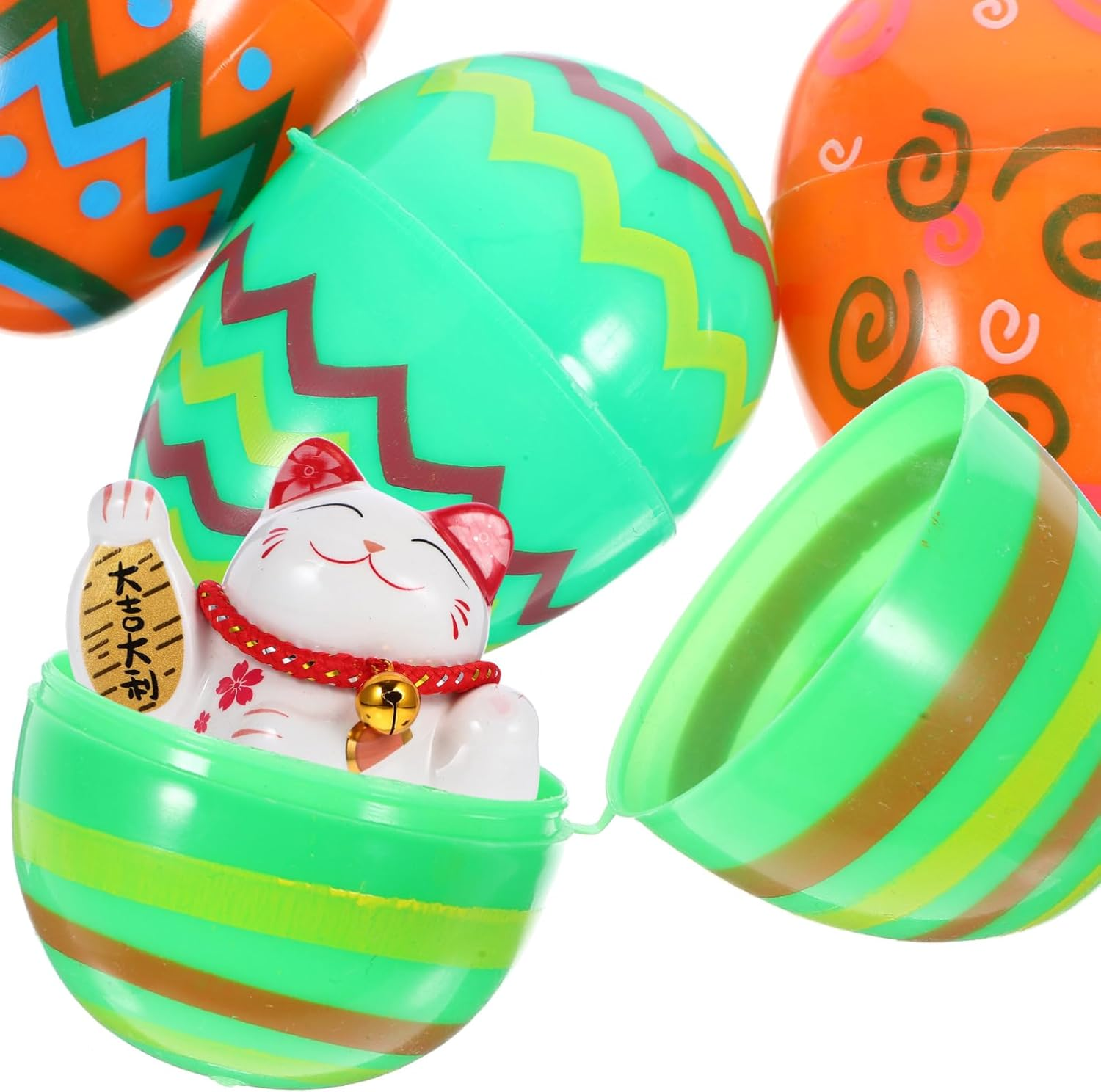 JECOMPRIS 12Pcs Easter Eggs: Fillable Easter Eggs Empty Easter Eggs Plastic Easter Eggs for Easter Hunt Easter Baskets Stuffers Fillers Party Decoration Classroom Prize image number 1