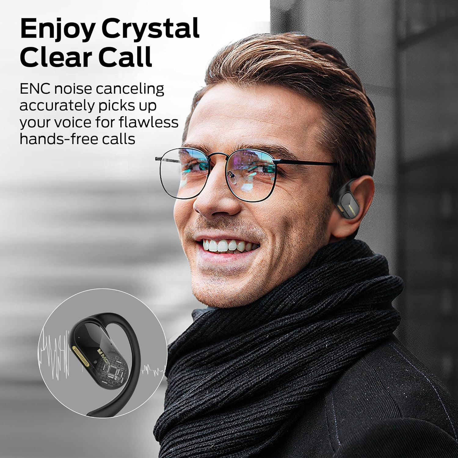 Monster Open Ear AC312 Headphones, Bluetooth 5.4 Wireless Earbuds with Noise-Cancelling Mic for Clear Calls, Powerful Sound by 16Mm Large Drivers, Touch Control 32H Playtime, IPX5 Waterproof for Sport image number 1