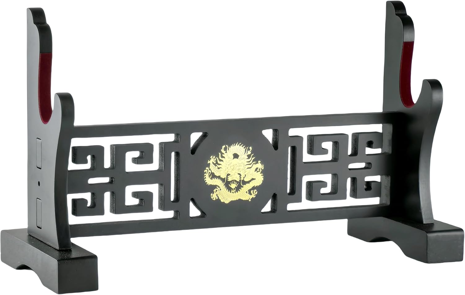 Eforlife Padded Sword Stand Display Velvet Protect Sword Rack Katana Genji Japanese Samurai Blade Gladius Templar Medieval Sword Stand Holder - Dragon (2-Tier)