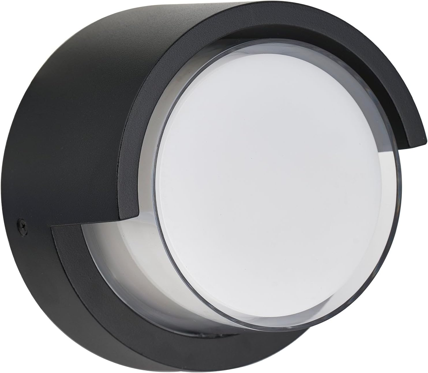 Lexi Lighting Aven round CCT LED Outdoor Wall Light, Small IP65 Waterproof anti Rust LED Wall Lights, 10W Matte Black Modern Wall Mount Exterior Fixtures Circle Cover for Entryway, Front Porch, House image number 2