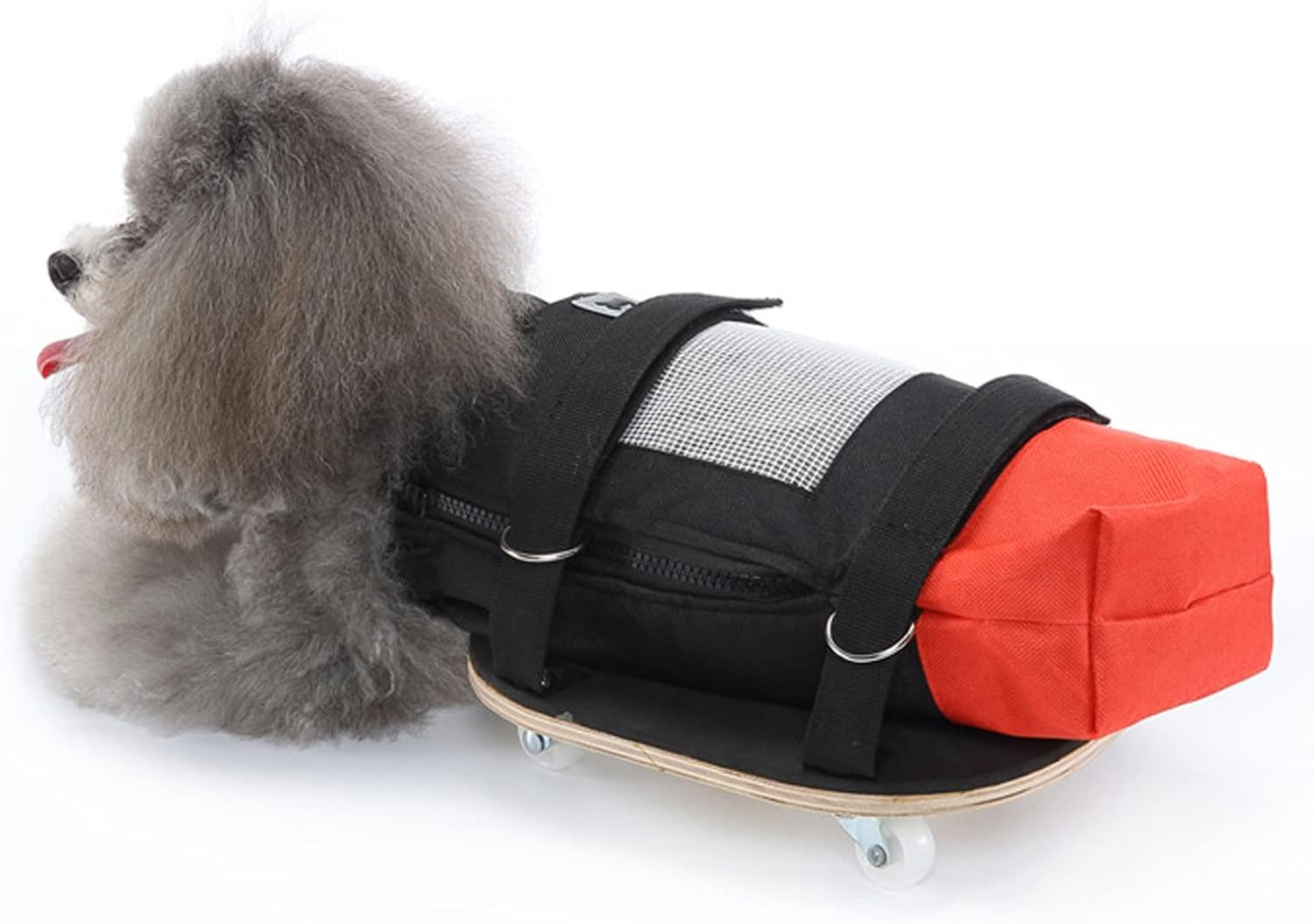 Dog Walking Scooter, Elastic Band Silent Wheels Pet Wheelchair, Breathable Oxford Fabric Pet Drag Bag Scooter, Outdoor Traction Bag Dog Cat Wheelchair for Back (M(Suitable For