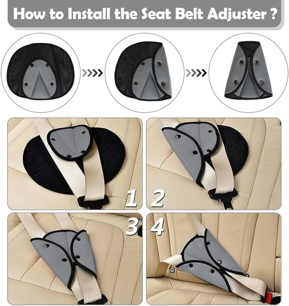 Seat Belt Adjuster,2 Packs Car Seatbelt Safety Cover Triangle Positioner for Short People,Soft Auto Shoulder Neck Strap Adjuster,Protective Safety Strap Adjuster Pad (Blue, One Size) image number 1