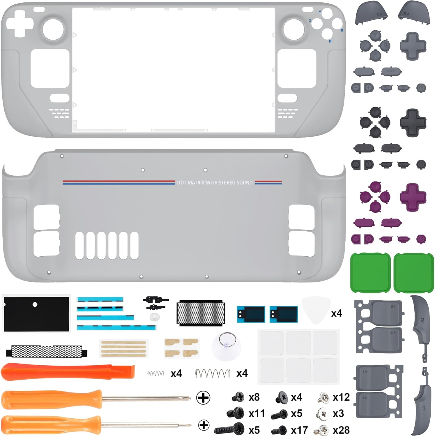 Extremerate DIY Full Set Shell with Buttons for Steam Deck LCD, Custom Faceplate Back Plate Replacement Shell for Steam Deck LCD - Classic 1989 GB DMG-01 [Console NOT Included] - Classic Nes Style image number 2